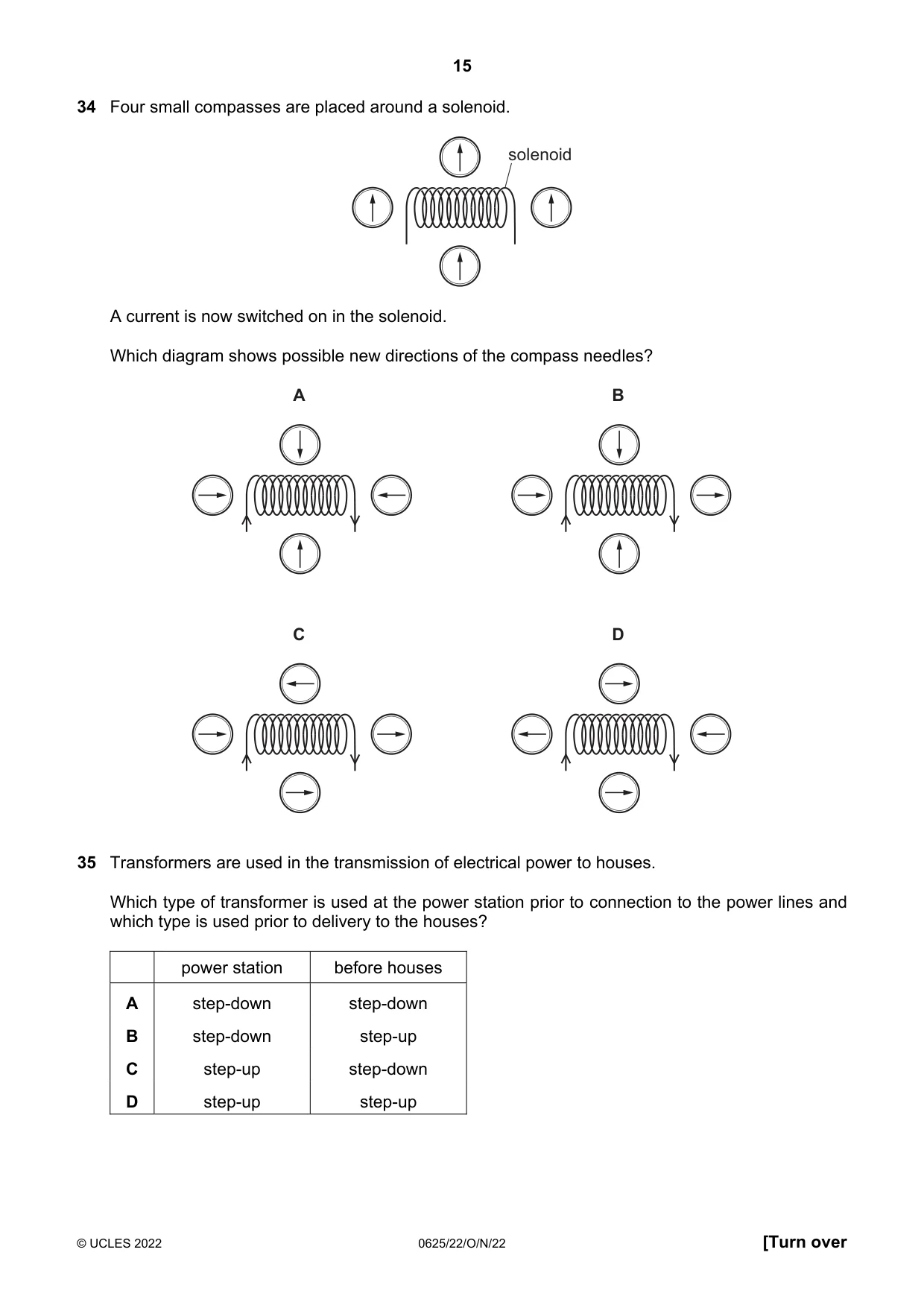 Cambridge IGCSE Physics 0625 2022 Oct/Nov Paper 2 · Variant 2 question paper, page 15 of 20