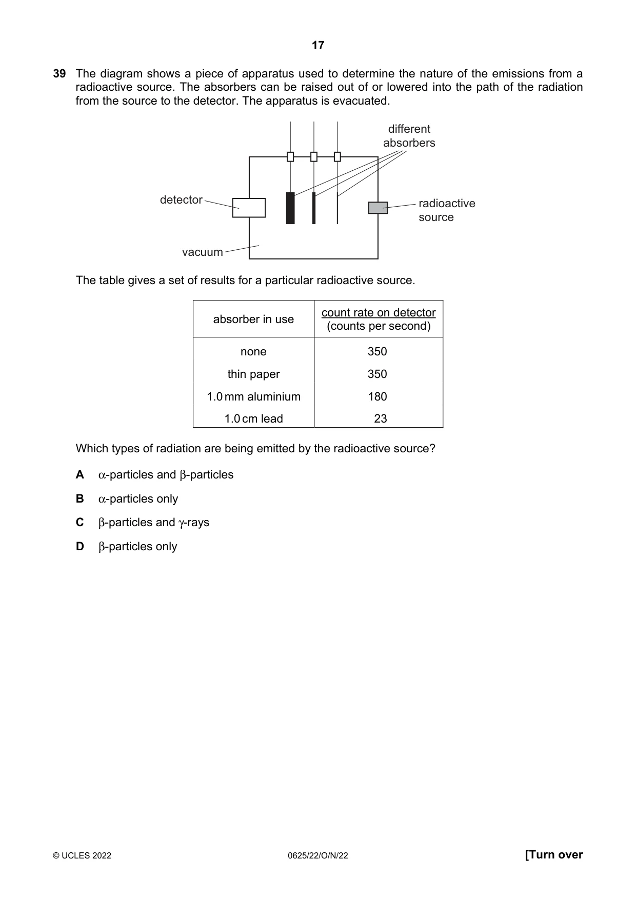 Cambridge IGCSE Physics 0625 2022 Oct/Nov Paper 2 · Variant 2 question paper, page 17 of 20