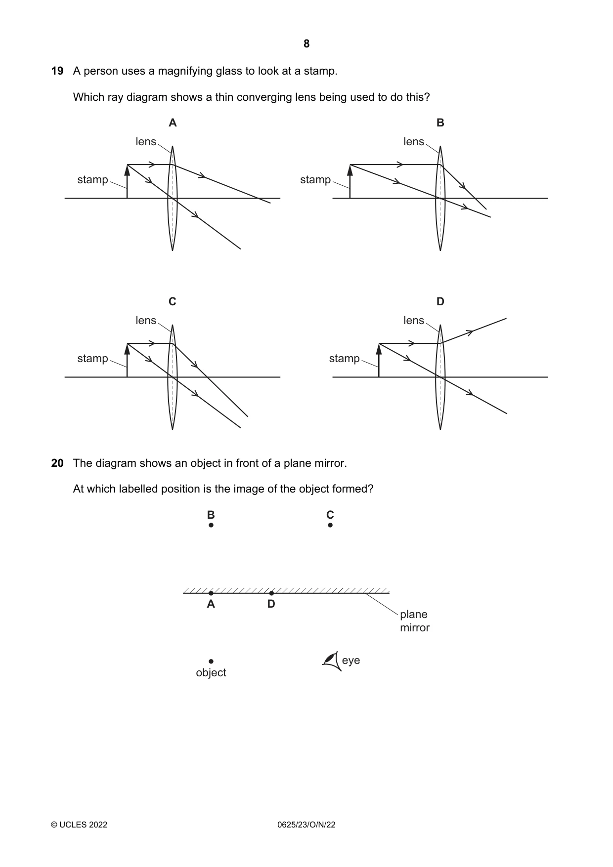 Cambridge IGCSE Physics 0625 2022 Oct/Nov Paper 2 · Variant 3 question paper, page 8 of 20
