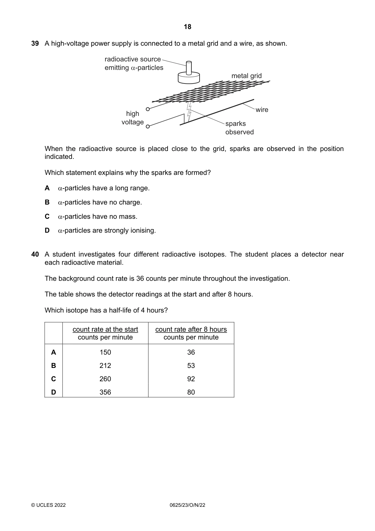Cambridge IGCSE Physics 0625 2022 Oct/Nov Paper 2 · Variant 3 question paper, page 18 of 20