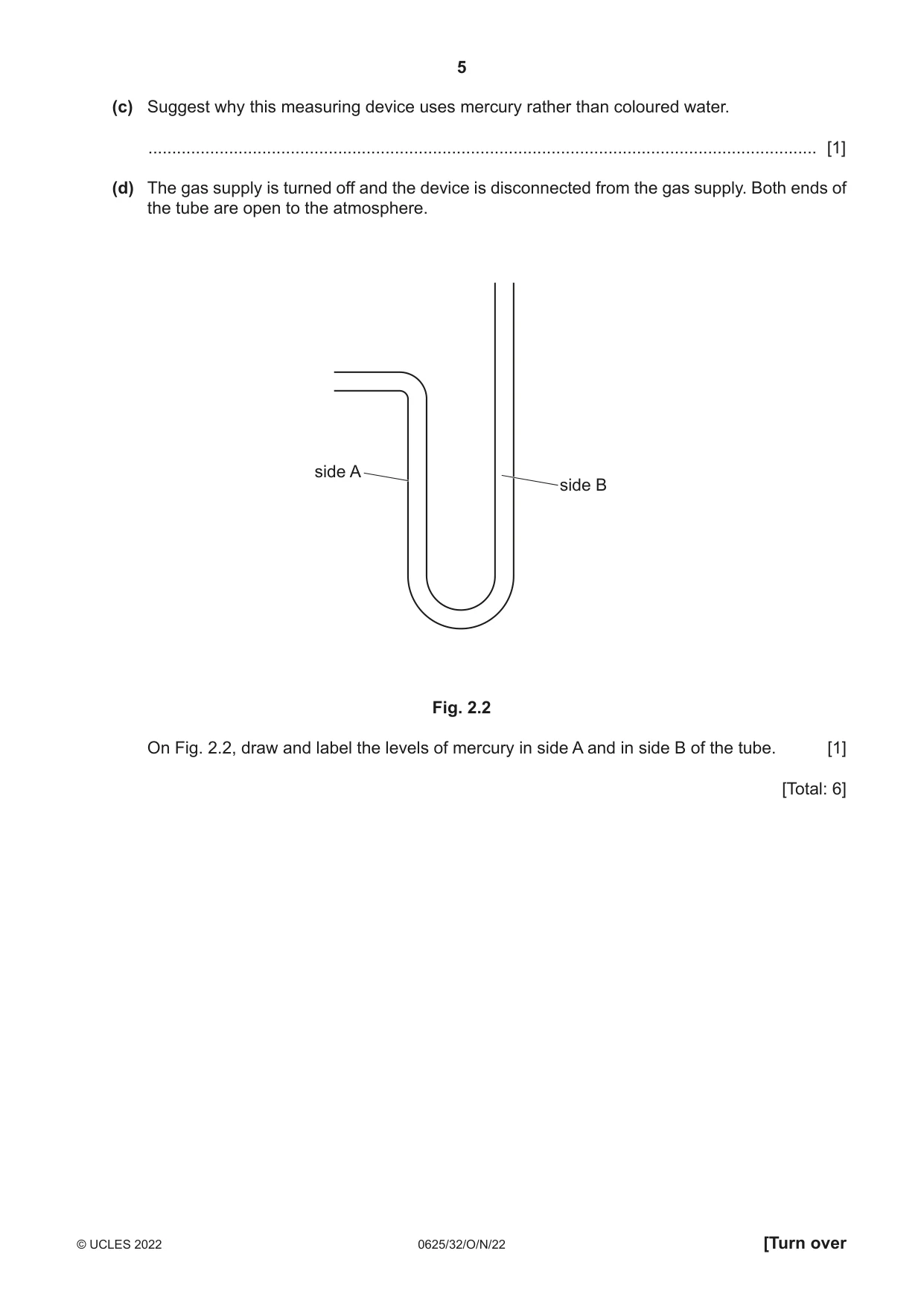 Cambridge IGCSE Physics 0625 2022 Oct/Nov Paper 3 · Variant 2 question paper, page 5 of 16