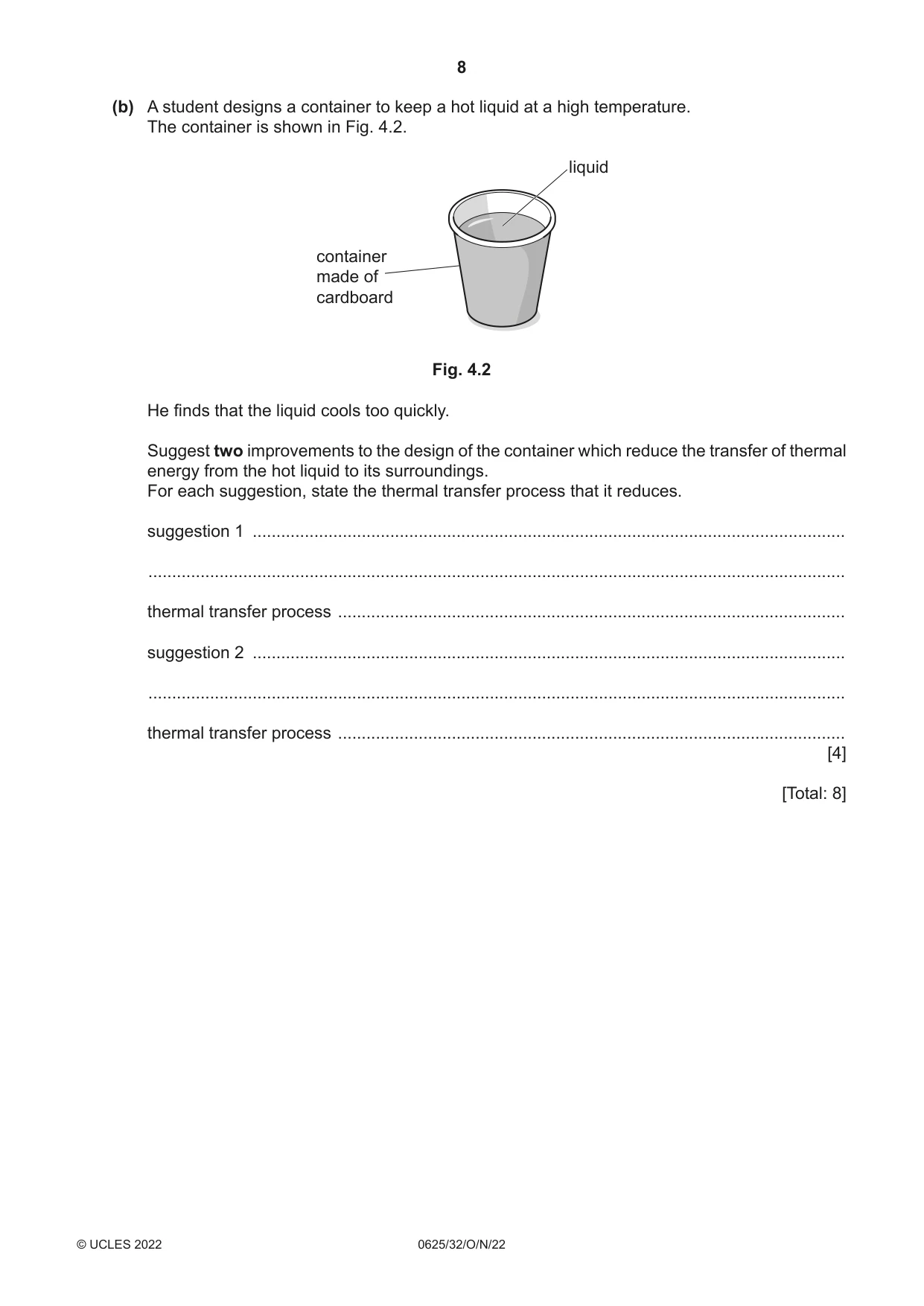Cambridge IGCSE Physics 0625 2022 Oct/Nov Paper 3 · Variant 2 question paper, page 8 of 16