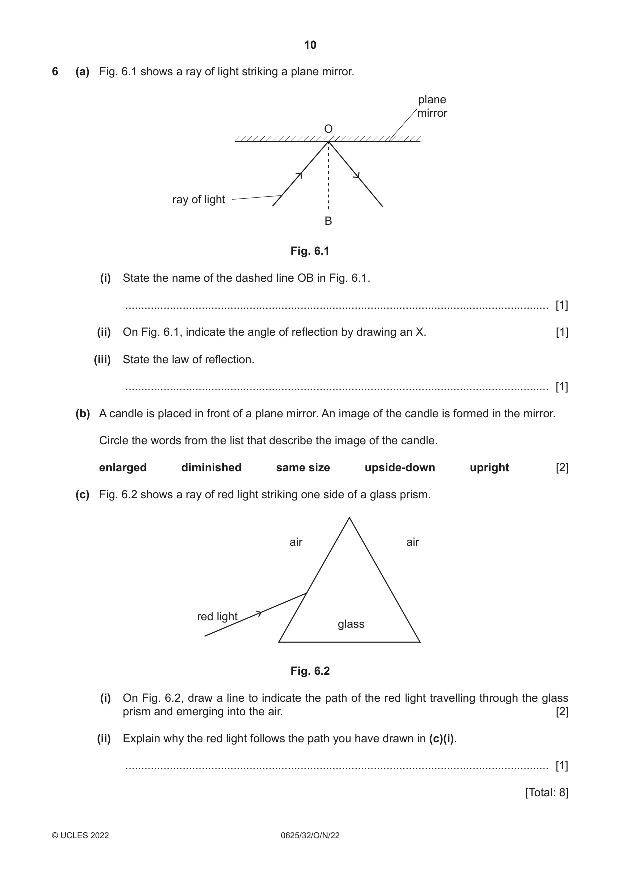 Cambridge IGCSE Physics 0625 2022 Oct/Nov Paper 3 · Variant 2 question paper, page 10 of 16