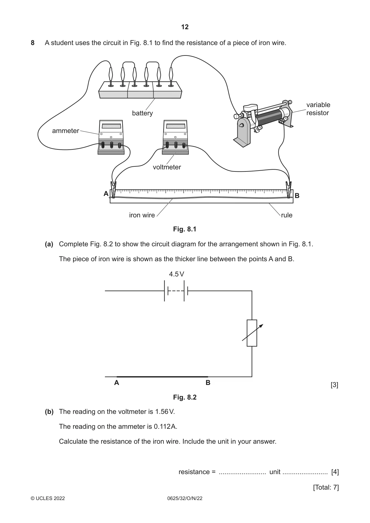 Cambridge IGCSE Physics 0625 2022 Oct/Nov Paper 3 · Variant 2 question paper, page 12 of 16