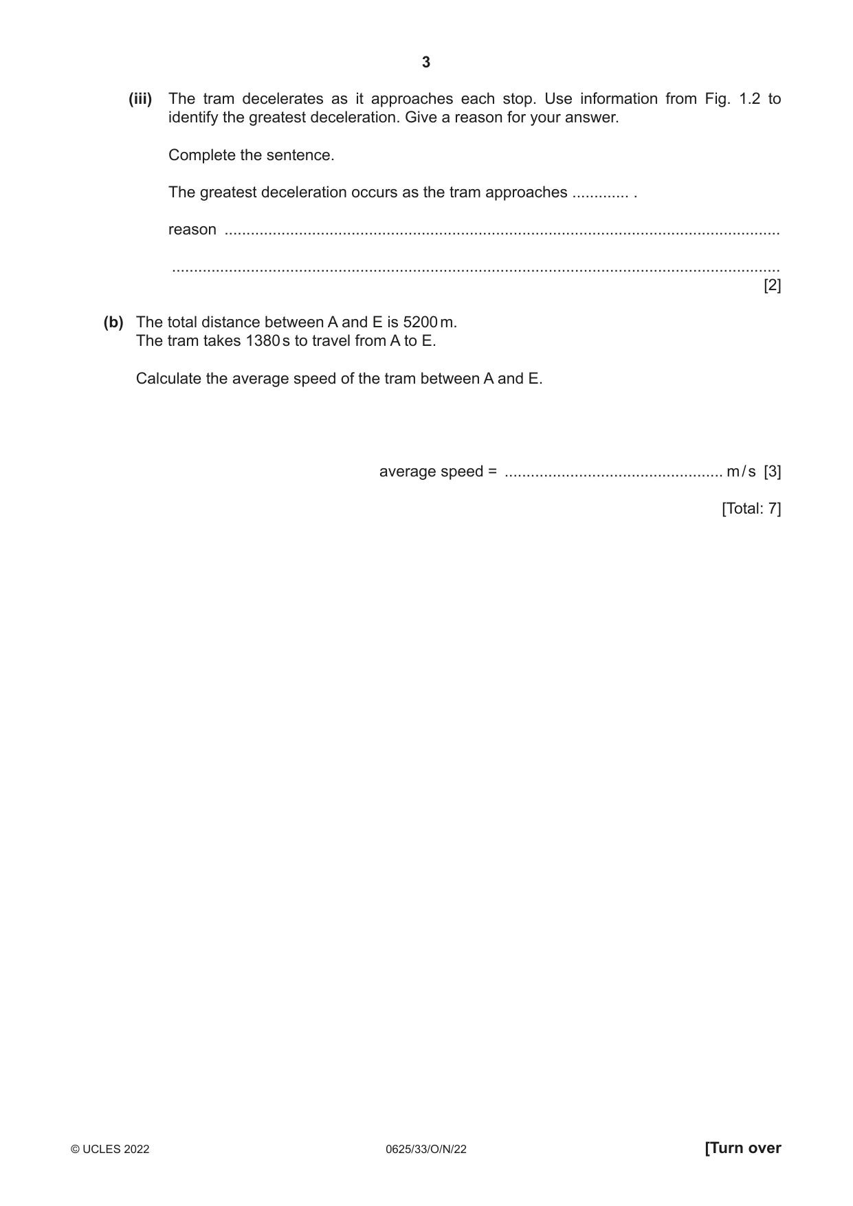 Cambridge IGCSE Physics 0625 2022 Oct/Nov Paper 3 · Variant 3 question paper, page 3 of 16