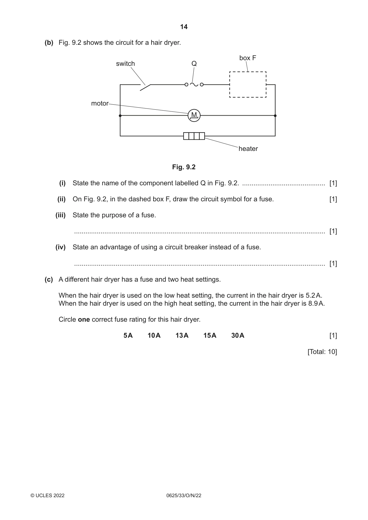 Cambridge IGCSE Physics 0625 2022 Oct/Nov Paper 3 · Variant 3 question paper, page 14 of 16