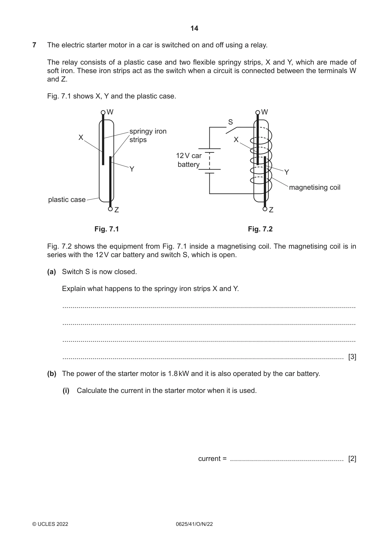 Cambridge IGCSE Physics 0625 2022 Oct/Nov Paper 4 · Variant 1 question paper, page 14 of 20