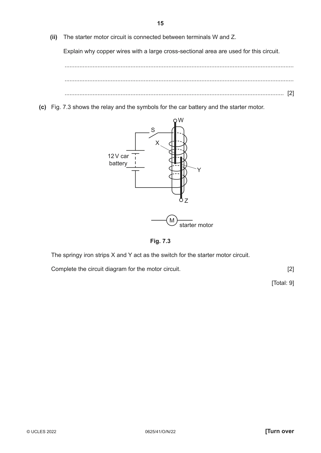 Cambridge IGCSE Physics 0625 2022 Oct/Nov Paper 4 · Variant 1 question paper, page 15 of 20