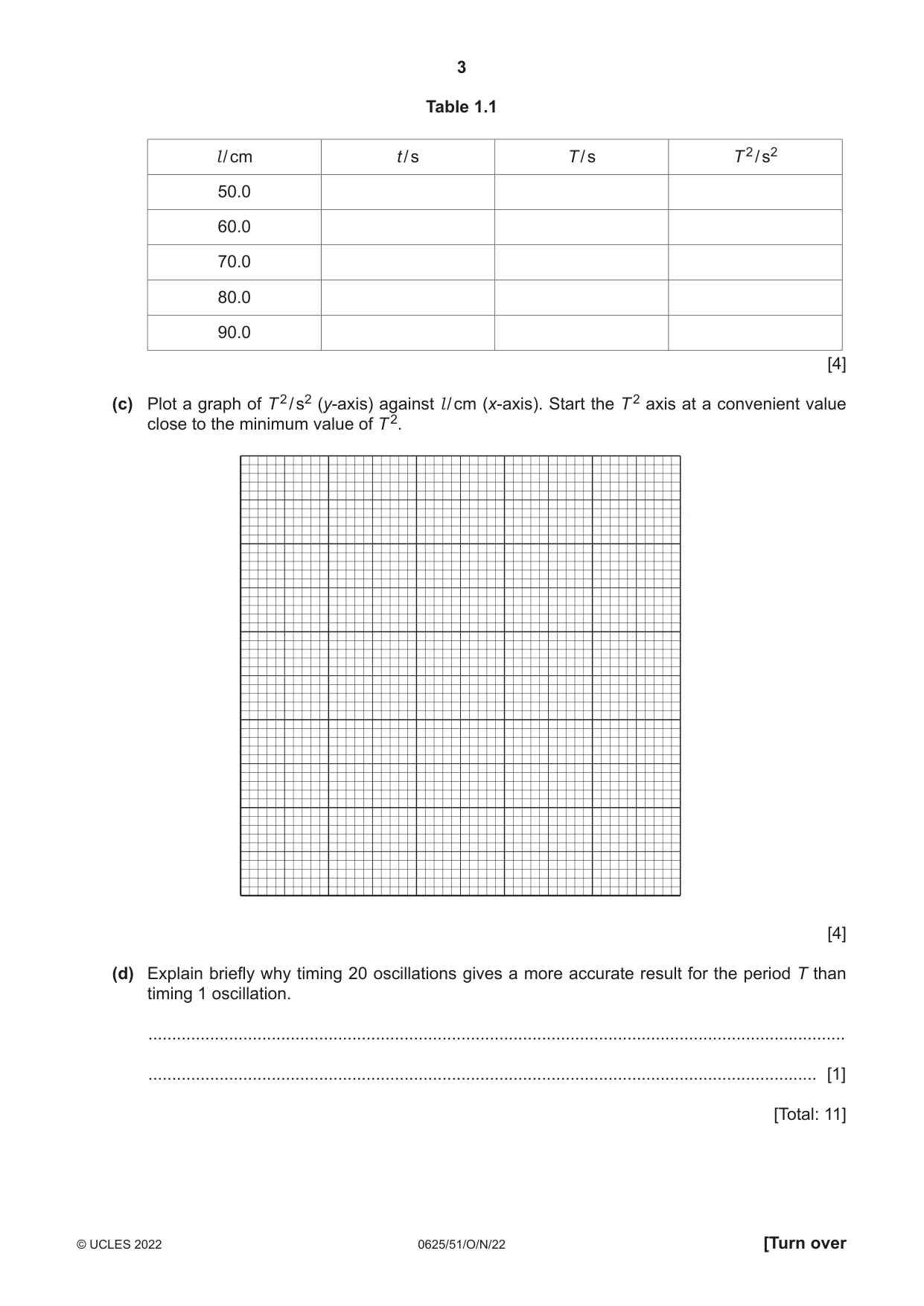 Cambridge IGCSE Physics 0625 2022 Oct/Nov Paper 5 · Variant 1 question paper, page 3 of 12