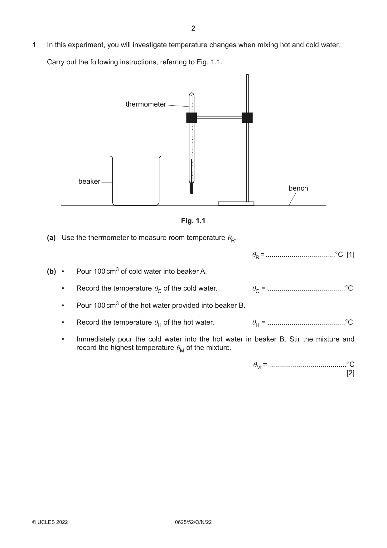 Cambridge IGCSE Physics 0625 2022 Oct/Nov Paper 5 · Variant 2 question paper, page 2 of 12