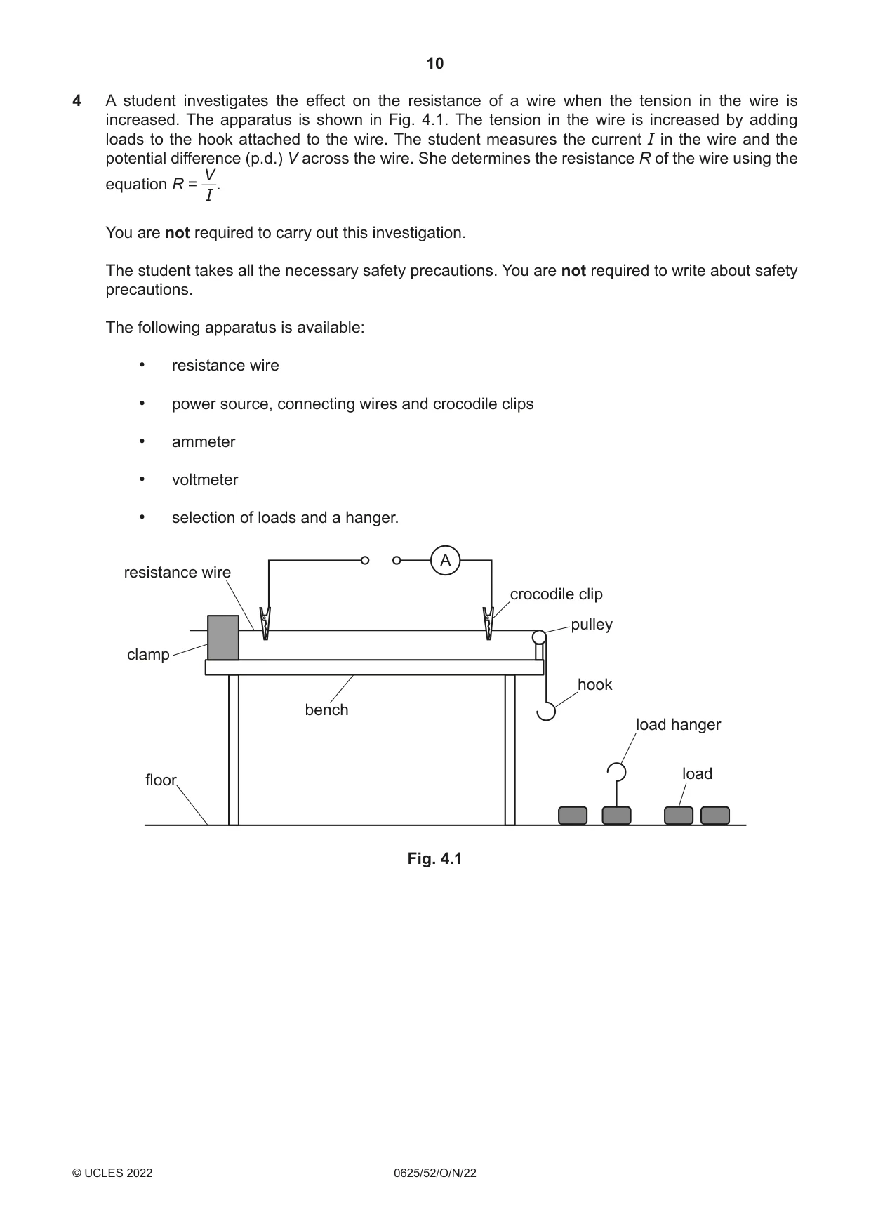 Cambridge IGCSE Physics 0625 2022 Oct/Nov Paper 5 · Variant 2 question paper, page 10 of 12