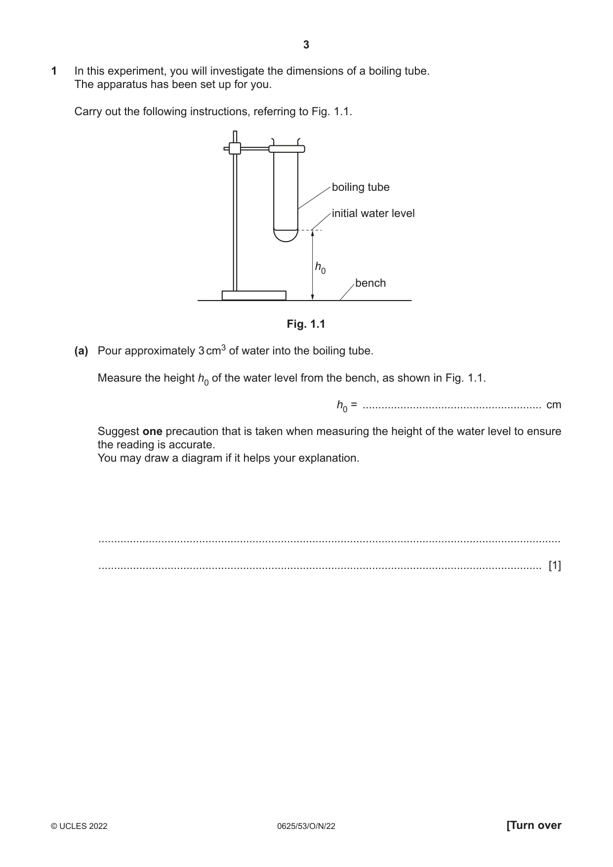 Cambridge IGCSE Physics 0625 2022 Oct/Nov Paper 5 · Variant 3 question paper, page 3 of 16
