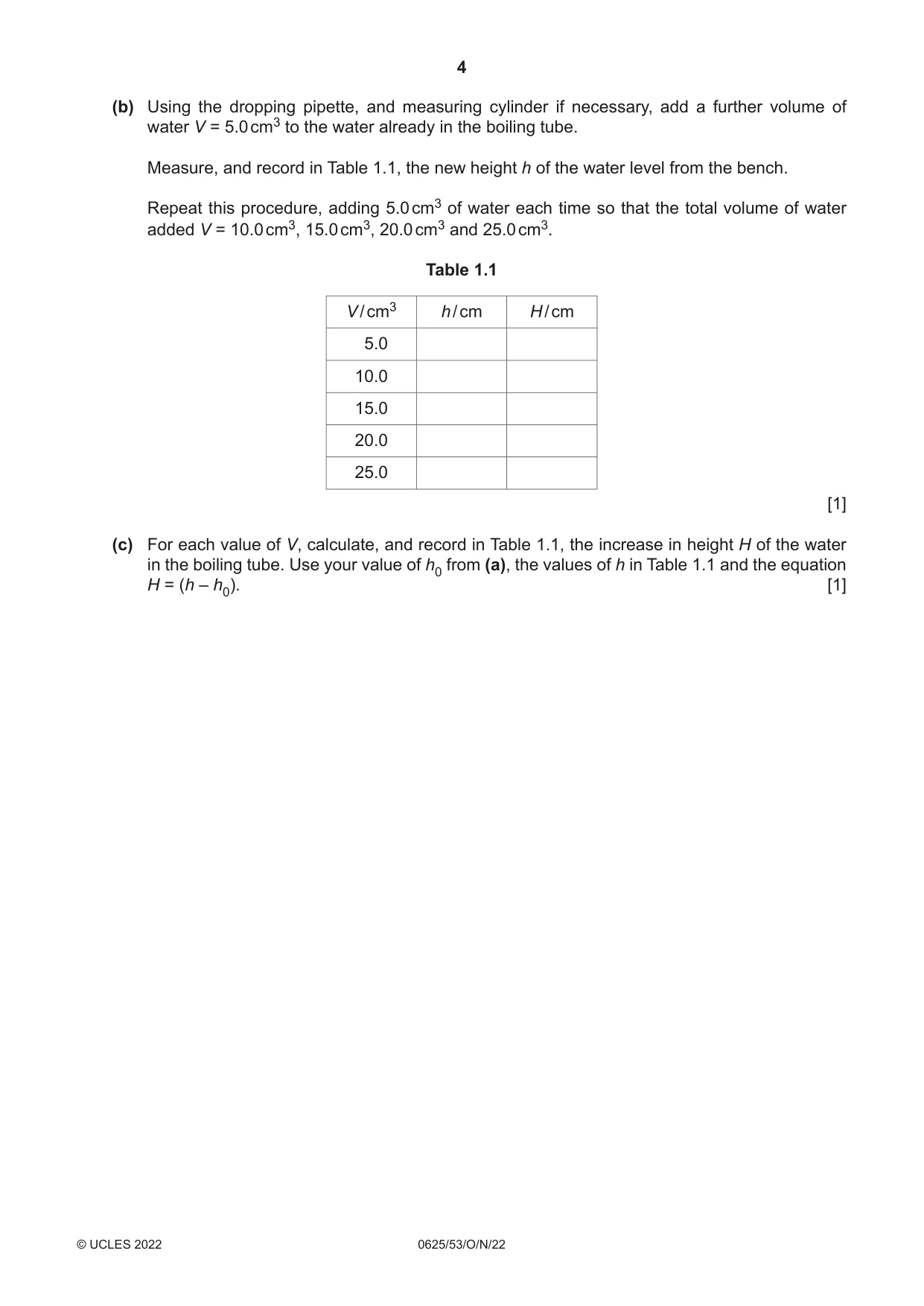 Cambridge IGCSE Physics 0625 2022 Oct/Nov Paper 5 · Variant 3 question paper, page 4 of 16
