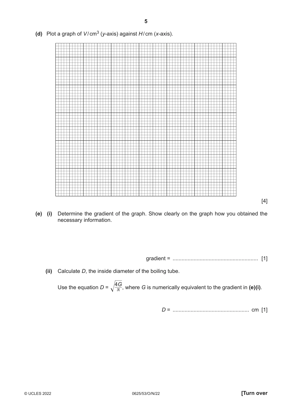 Cambridge IGCSE Physics 0625 2022 Oct/Nov Paper 5 · Variant 3 question paper, page 5 of 16