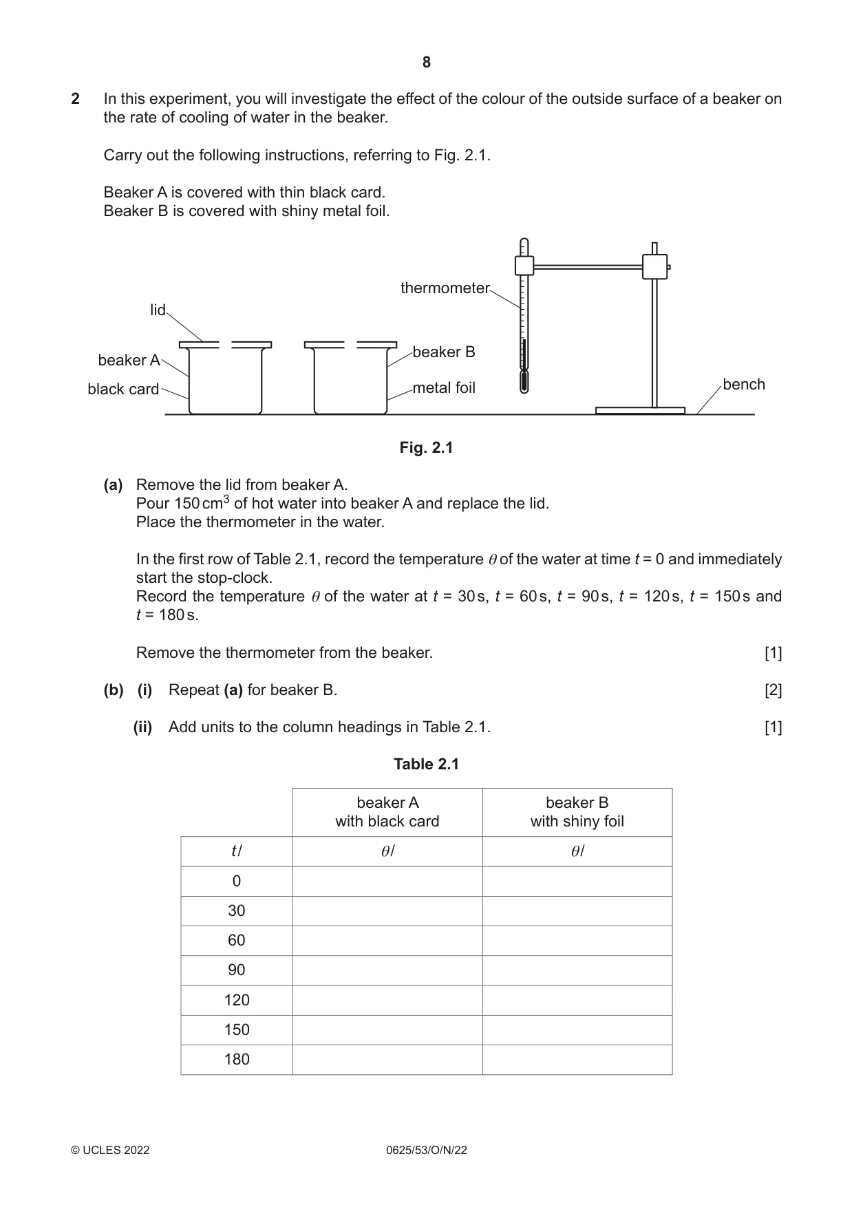 Cambridge IGCSE Physics 0625 2022 Oct/Nov Paper 5 · Variant 3 question paper, page 8 of 16