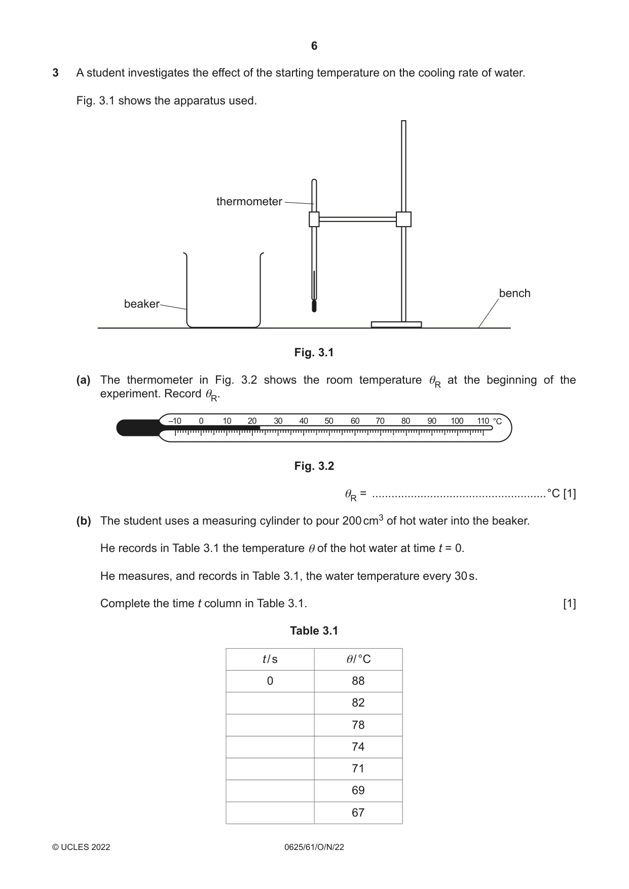 Cambridge IGCSE Physics 0625 2022 Oct/Nov Paper 6 · Variant 1 question paper, page 6 of 12