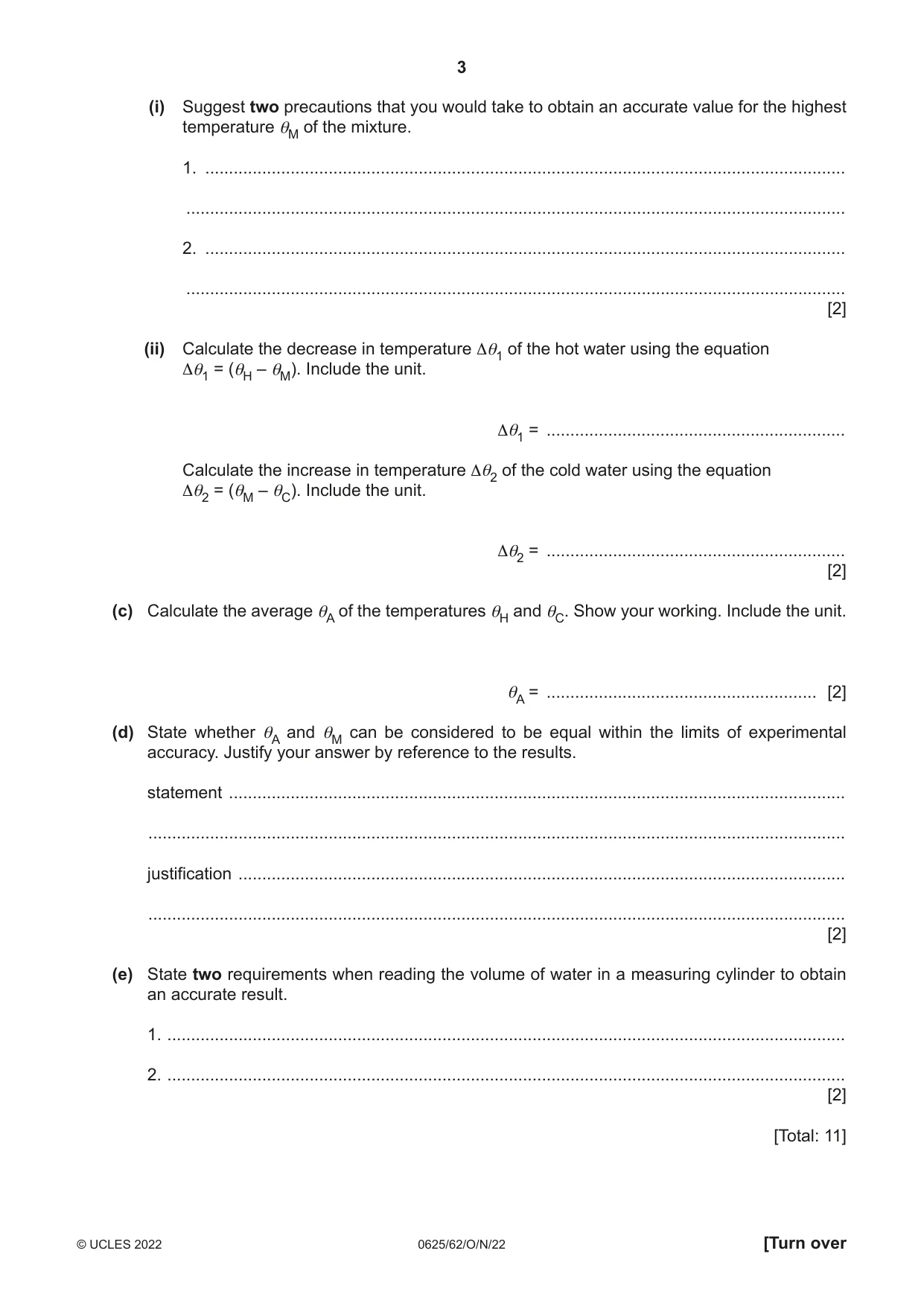 Cambridge IGCSE Physics 0625 2022 Oct/Nov Paper 6 · Variant 2 question paper, page 3 of 12
