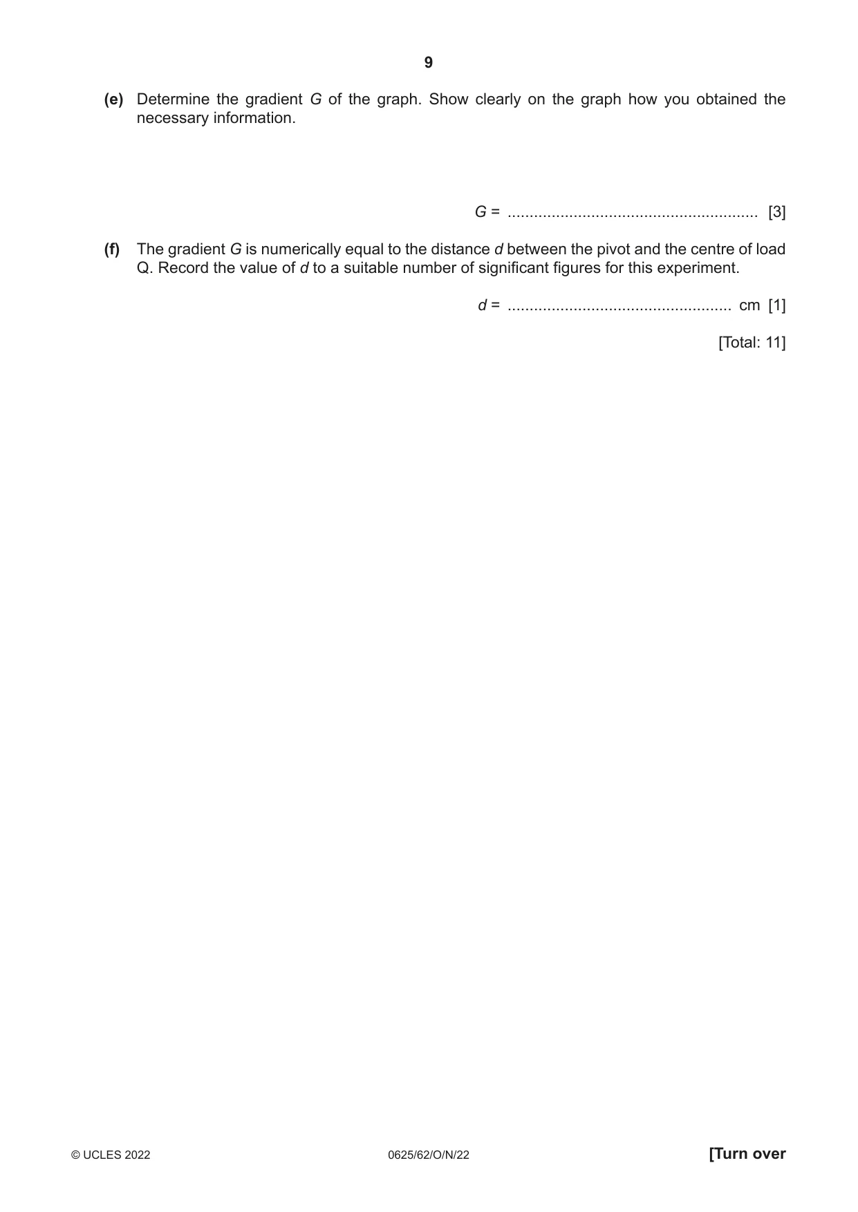 Cambridge IGCSE Physics 0625 2022 Oct/Nov Paper 6 · Variant 2 question paper, page 9 of 12
