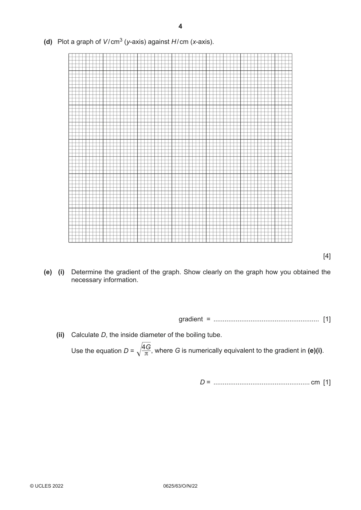 Cambridge IGCSE Physics 0625 2022 Oct/Nov Paper 6 · Variant 3 question paper, page 4 of 16