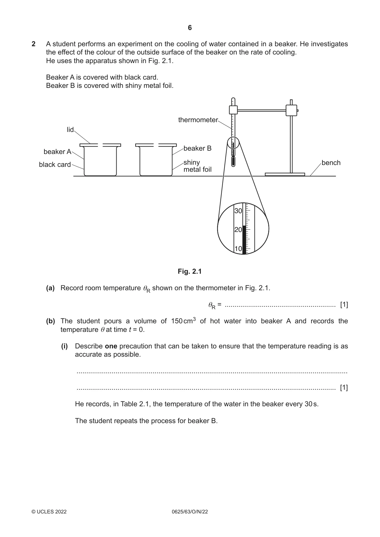 Cambridge IGCSE Physics 0625 2022 Oct/Nov Paper 6 · Variant 3 question paper, page 6 of 16