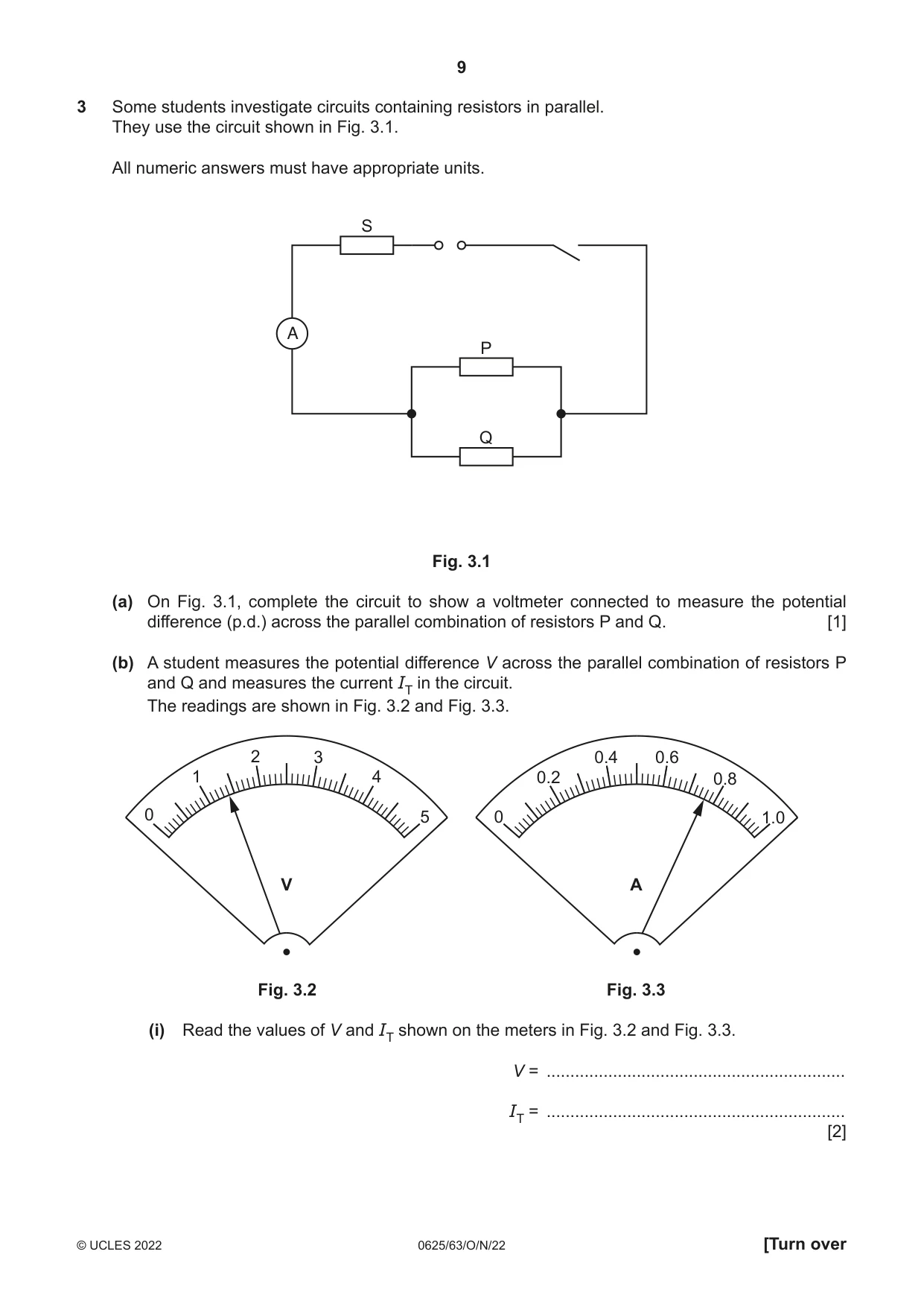 Cambridge IGCSE Physics 0625 2022 Oct/Nov Paper 6 · Variant 3 question paper, page 9 of 16