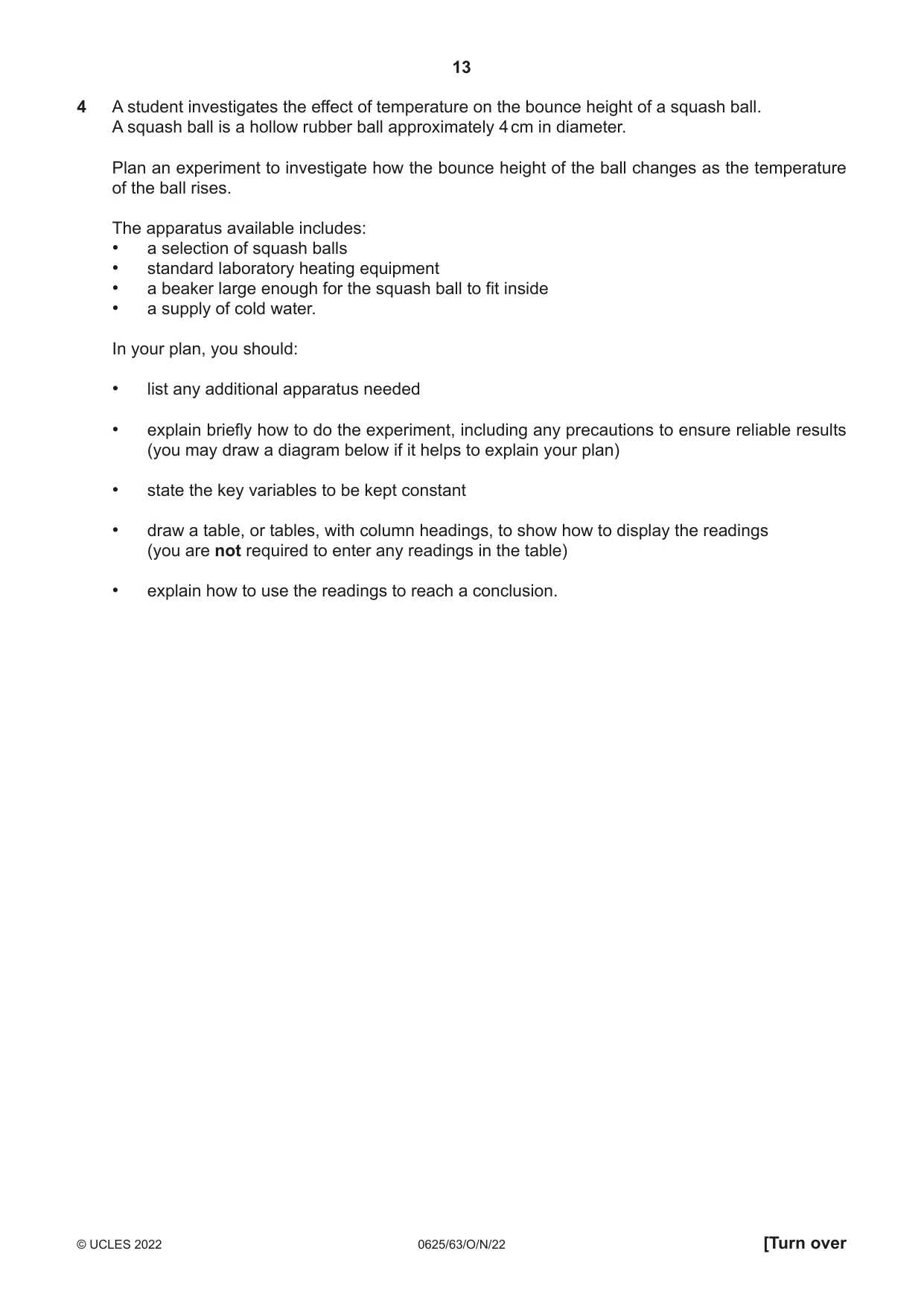 Cambridge IGCSE Physics 0625 2022 Oct/Nov Paper 6 · Variant 3 question paper, page 13 of 16