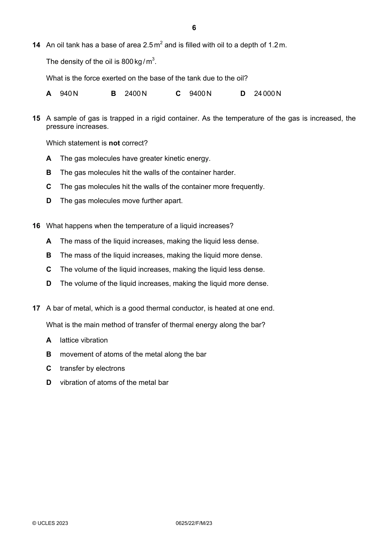 Cambridge IGCSE Physics 0625 2023 Feb/March Paper 2 · Variant 2 question paper, page 6 of 16