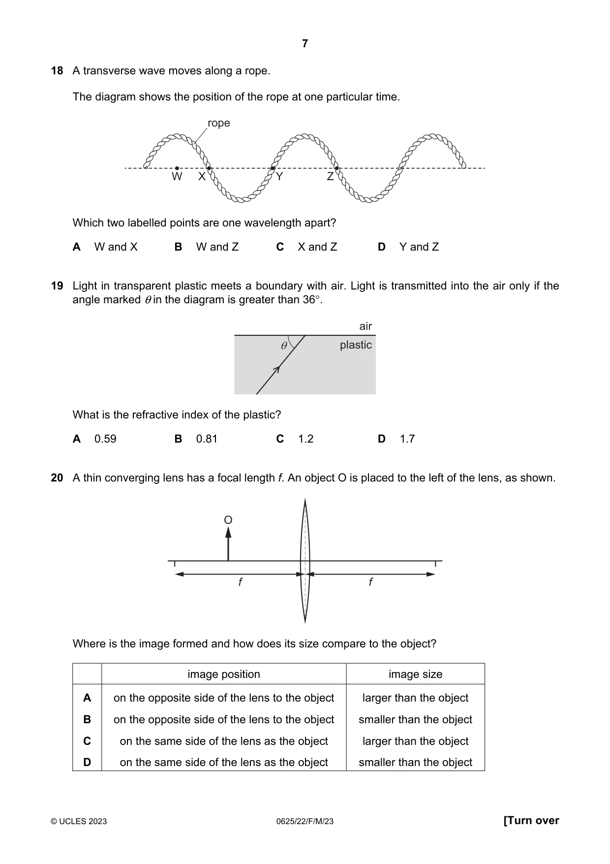 Cambridge IGCSE Physics 0625 2023 Feb/March Paper 2 · Variant 2 question paper, page 7 of 16