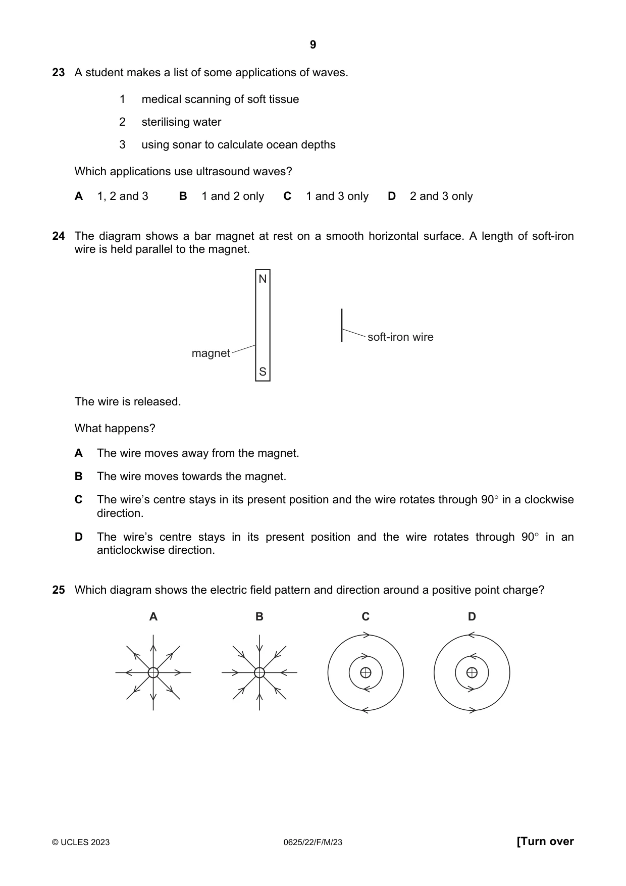 Cambridge IGCSE Physics 0625 2023 Feb/March Paper 2 · Variant 2 question paper, page 9 of 16