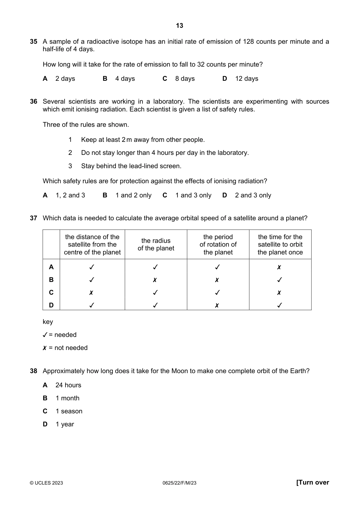 Cambridge IGCSE Physics 0625 2023 Feb/March Paper 2 · Variant 2 question paper, page 13 of 16