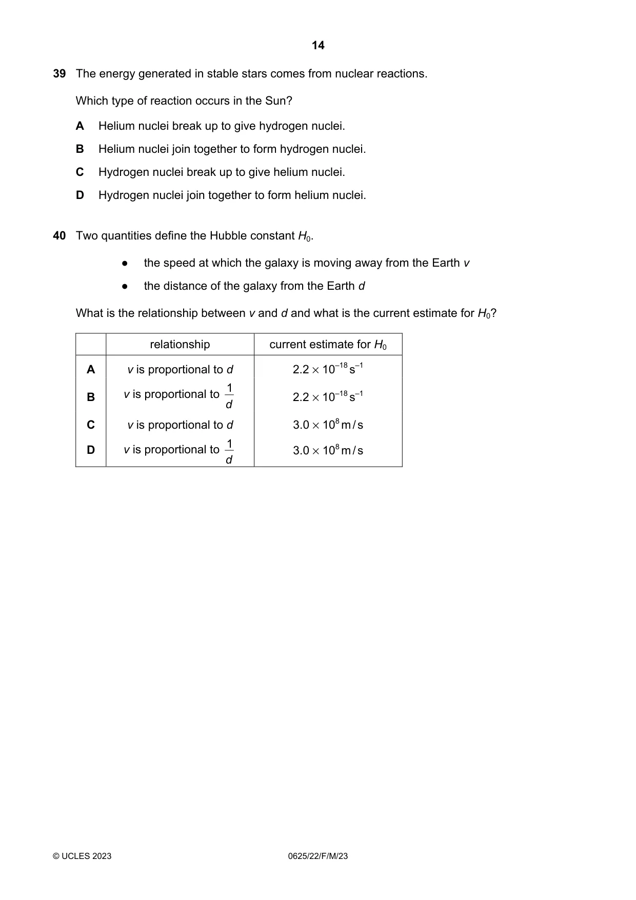 Cambridge IGCSE Physics 0625 2023 Feb/March Paper 2 · Variant 2 question paper, page 14 of 16