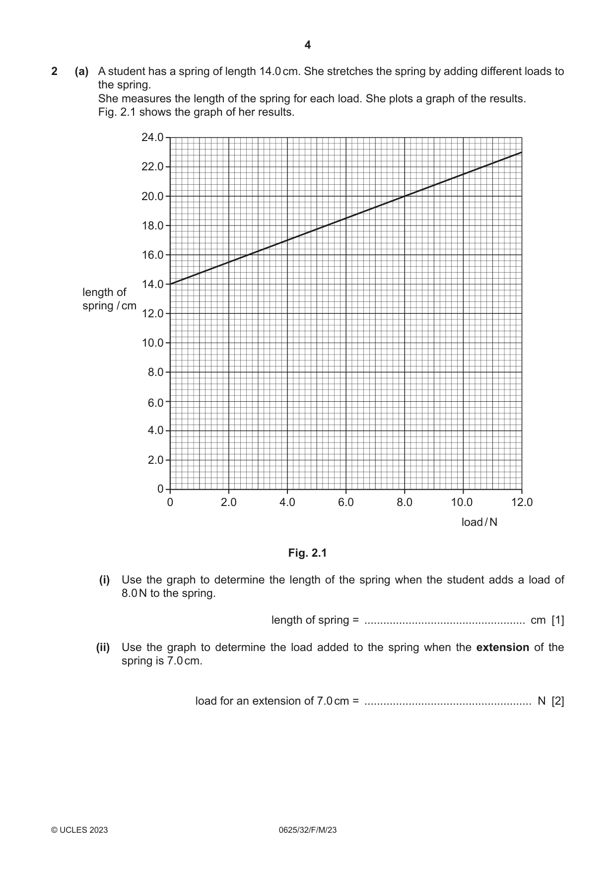 Cambridge IGCSE Physics 0625 2023 Feb/March Paper 3 · Variant 2 question paper, page 4 of 20