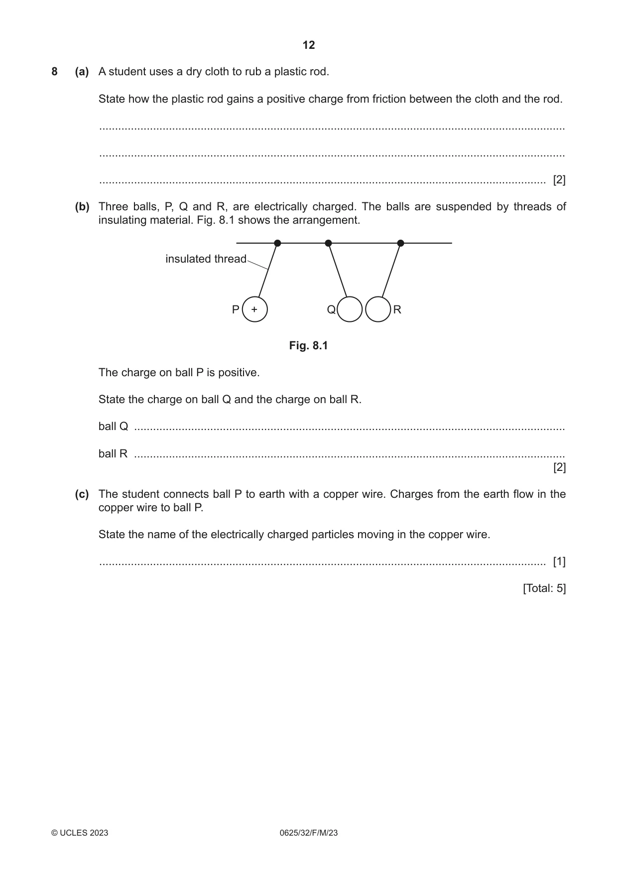Cambridge IGCSE Physics 0625 2023 Feb/March Paper 3 · Variant 2 question paper, page 12 of 20