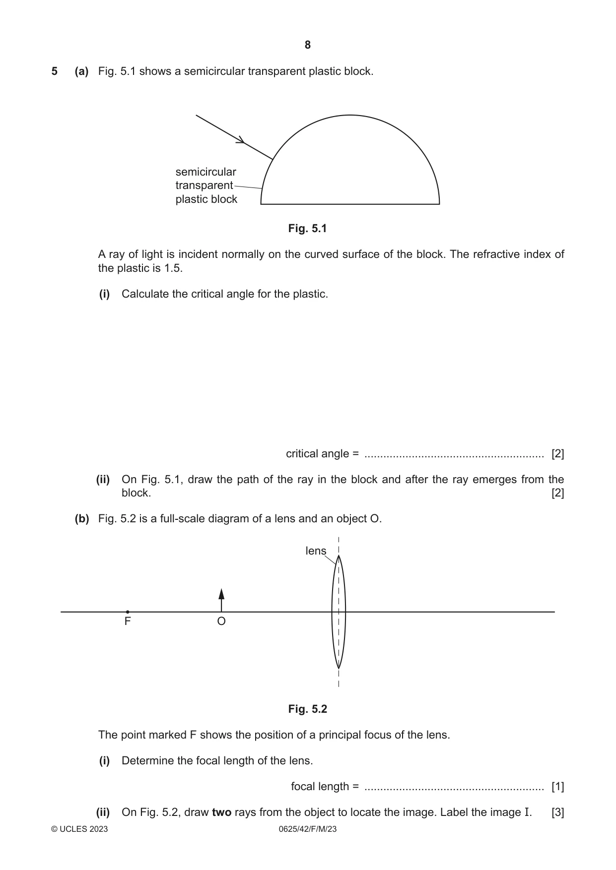 Cambridge IGCSE Physics 0625 2023 Feb/March Paper 4 · Variant 2 question paper, page 8 of 16