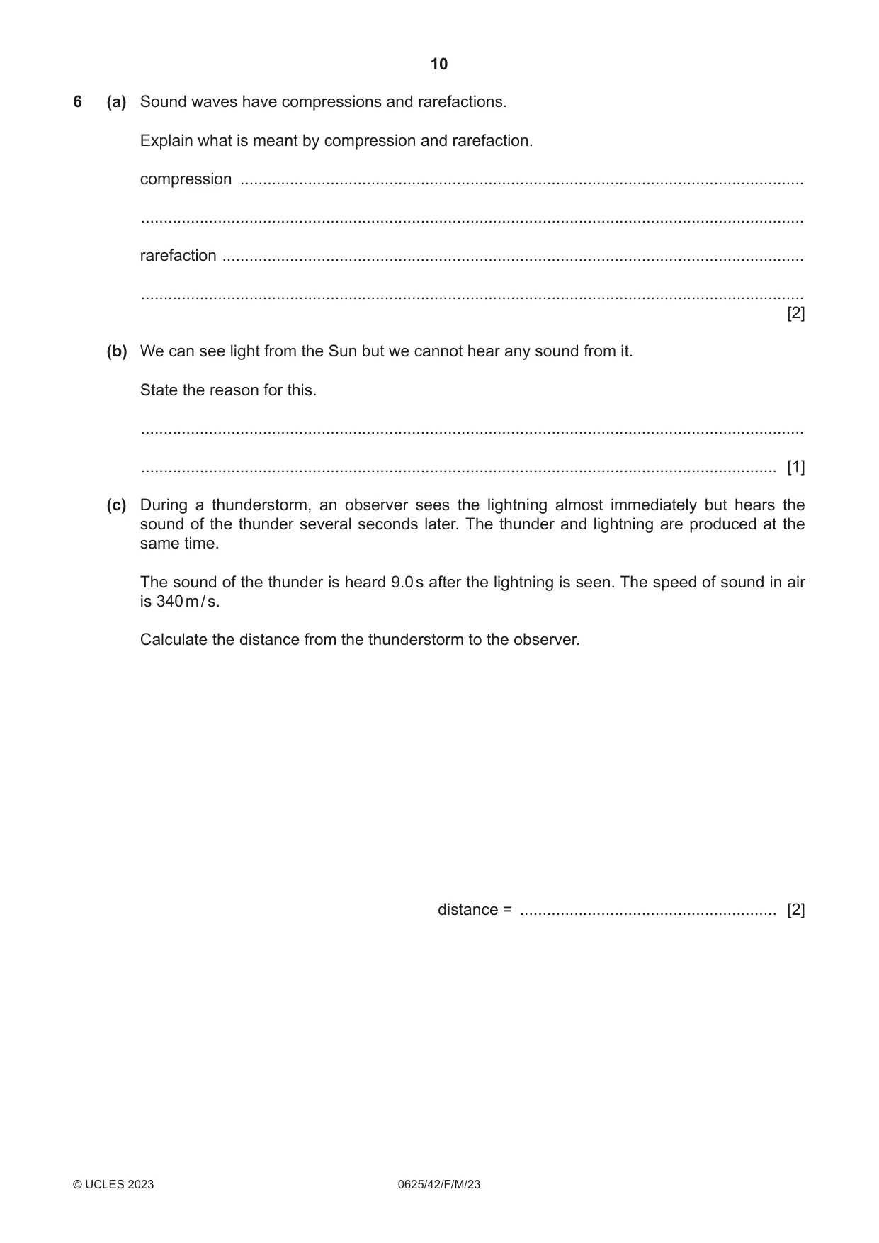 Cambridge IGCSE Physics 0625 2023 Feb/March Paper 4 · Variant 2 question paper, page 10 of 16