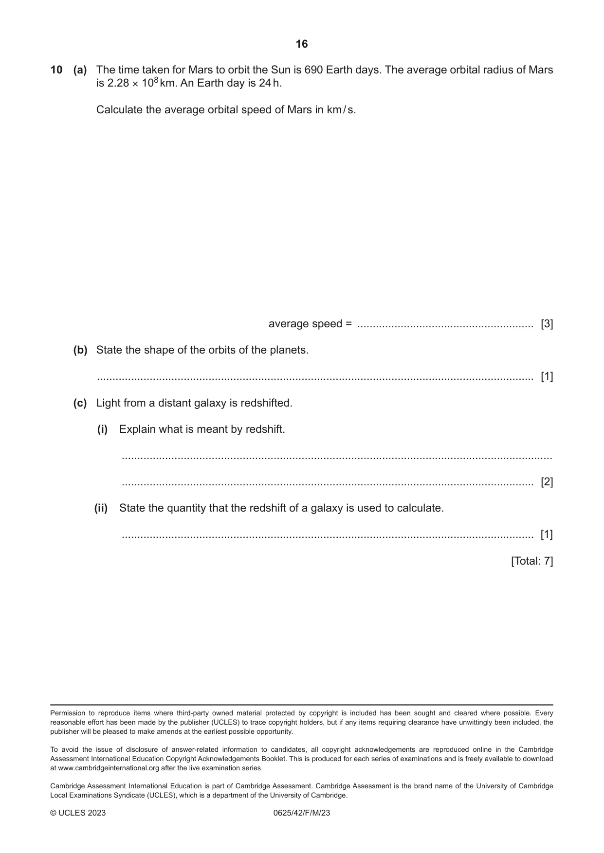 Cambridge IGCSE Physics 0625 2023 Feb/March Paper 4 · Variant 2 question paper, page 16 of 16