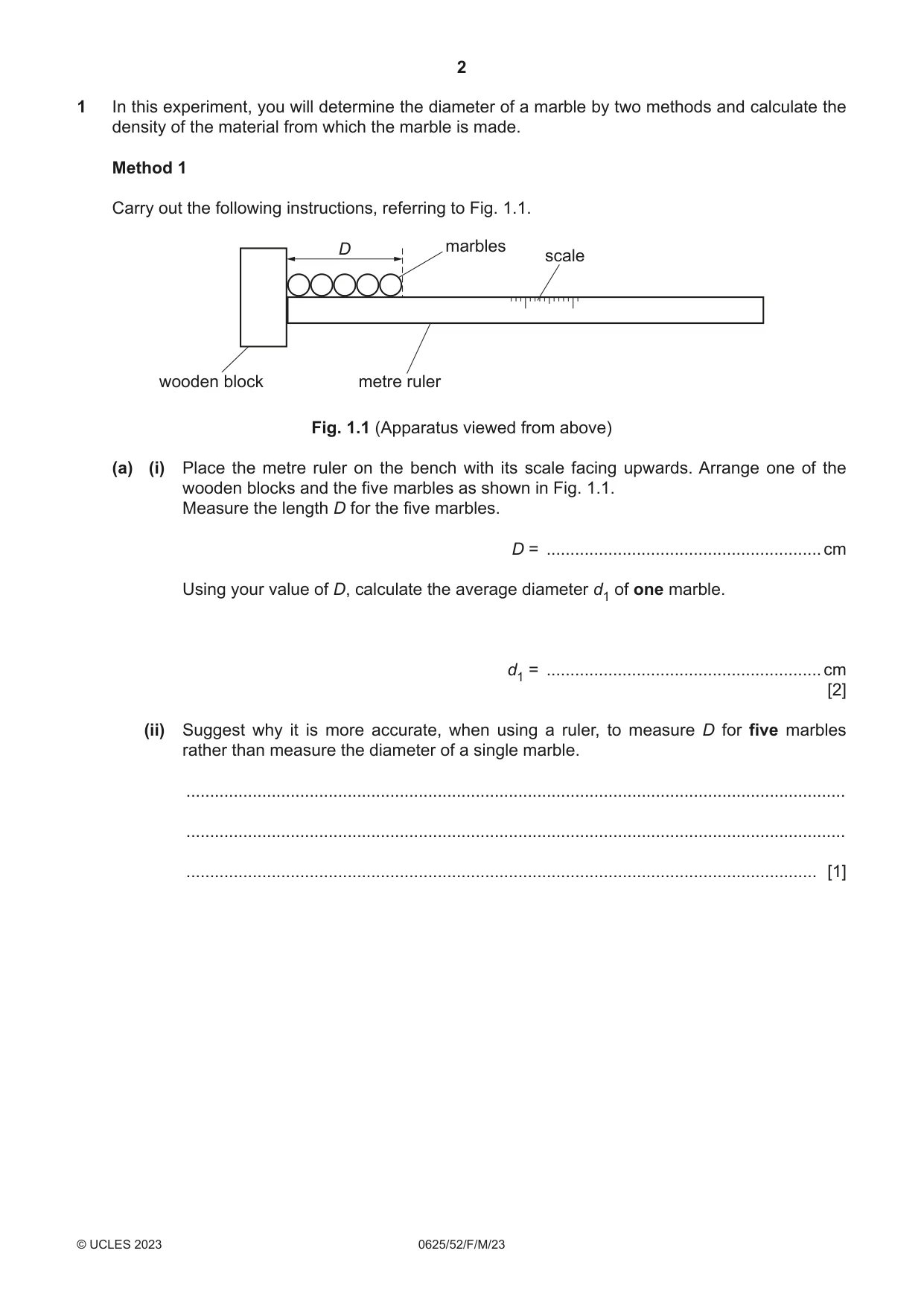 Cambridge IGCSE Physics 0625 2023 Feb/March Paper 5 · Variant 2 question paper, page 2 of 16
