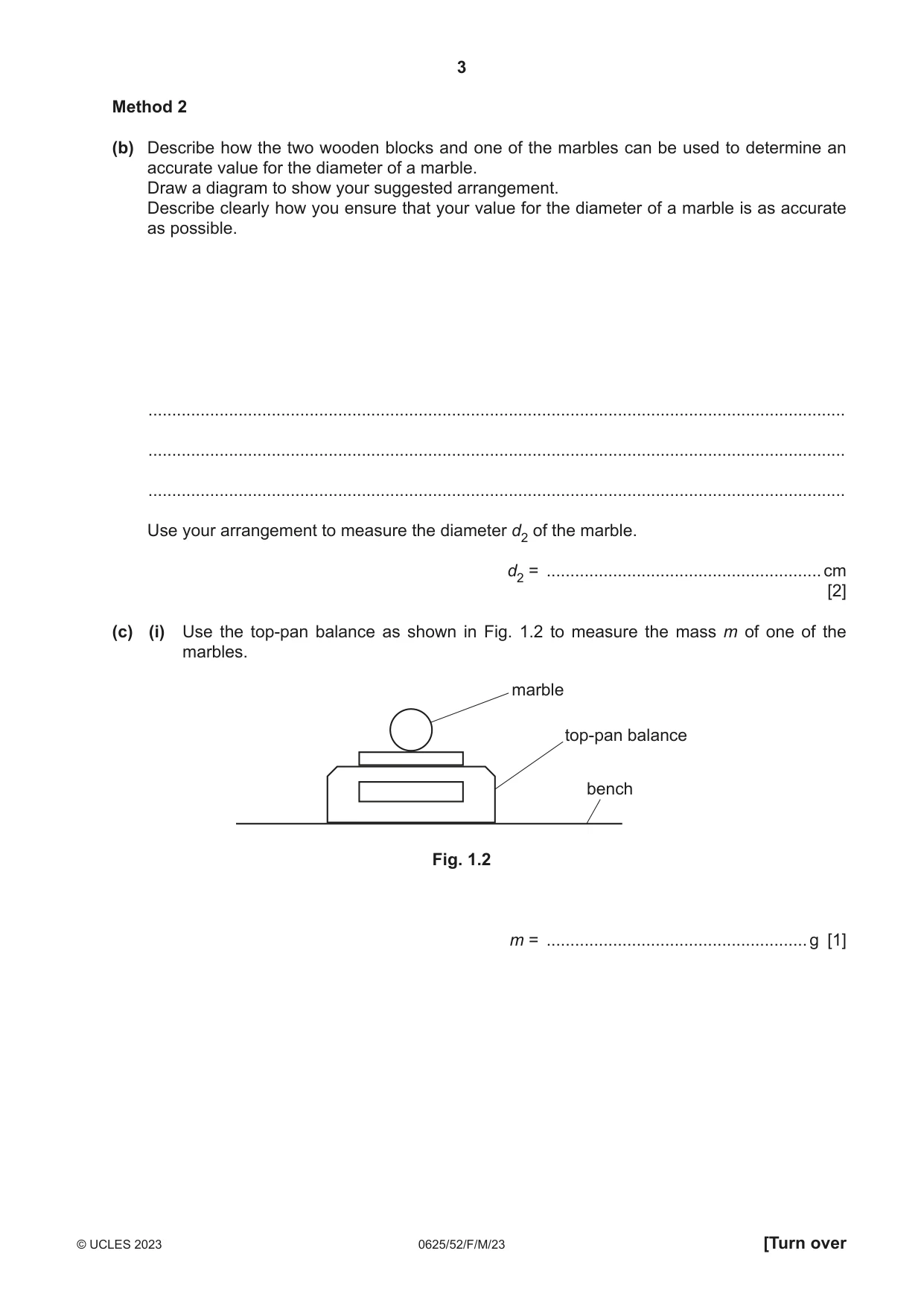 Cambridge IGCSE Physics 0625 2023 Feb/March Paper 5 · Variant 2 question paper, page 3 of 16