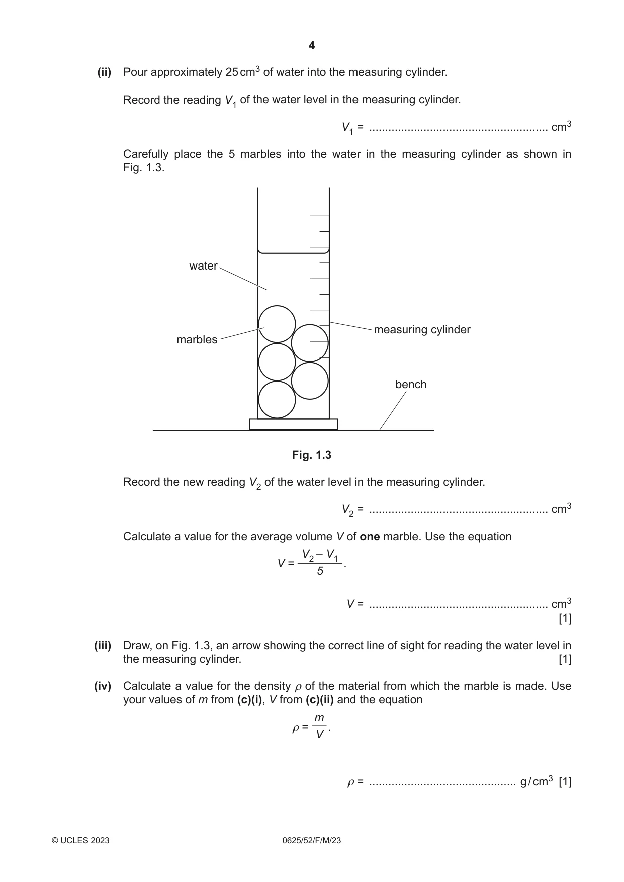 Cambridge IGCSE Physics 0625 2023 Feb/March Paper 5 · Variant 2 question paper, page 4 of 16