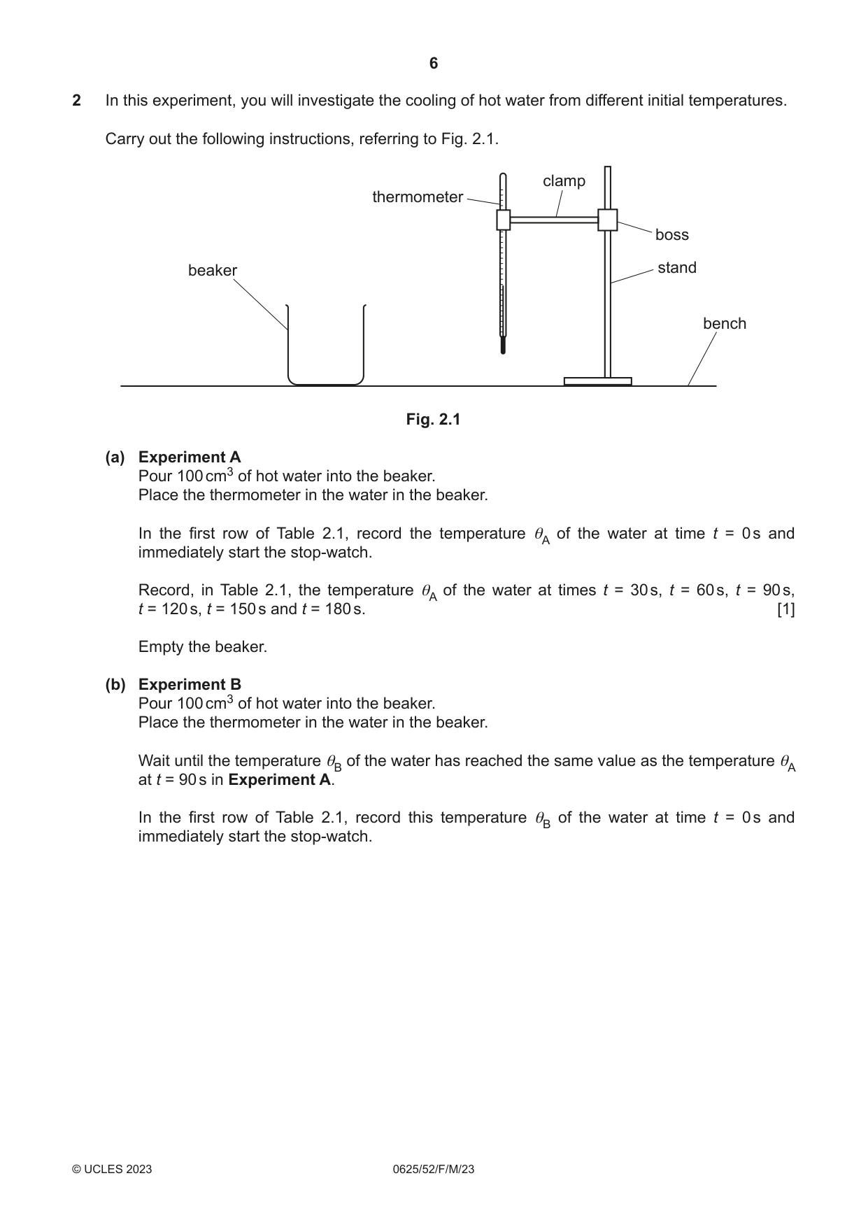 Cambridge IGCSE Physics 0625 2023 Feb/March Paper 5 · Variant 2 question paper, page 6 of 16