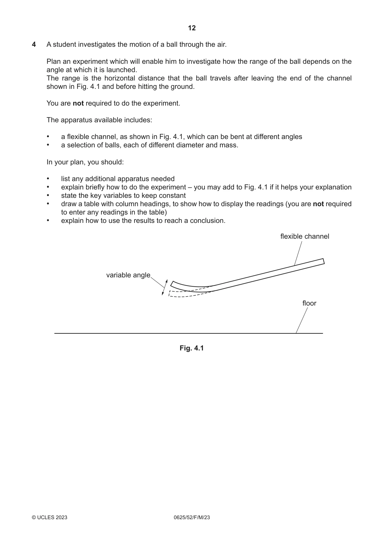 Cambridge IGCSE Physics 0625 2023 Feb/March Paper 5 · Variant 2 question paper, page 12 of 16