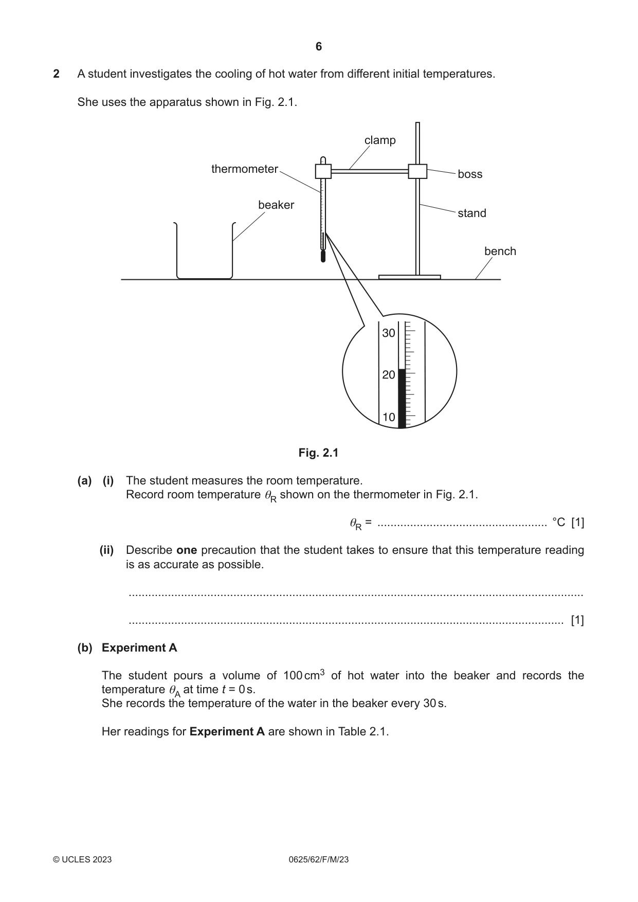 Cambridge IGCSE Physics 0625 2023 Feb/March Paper 6 · Variant 2 question paper, page 6 of 16