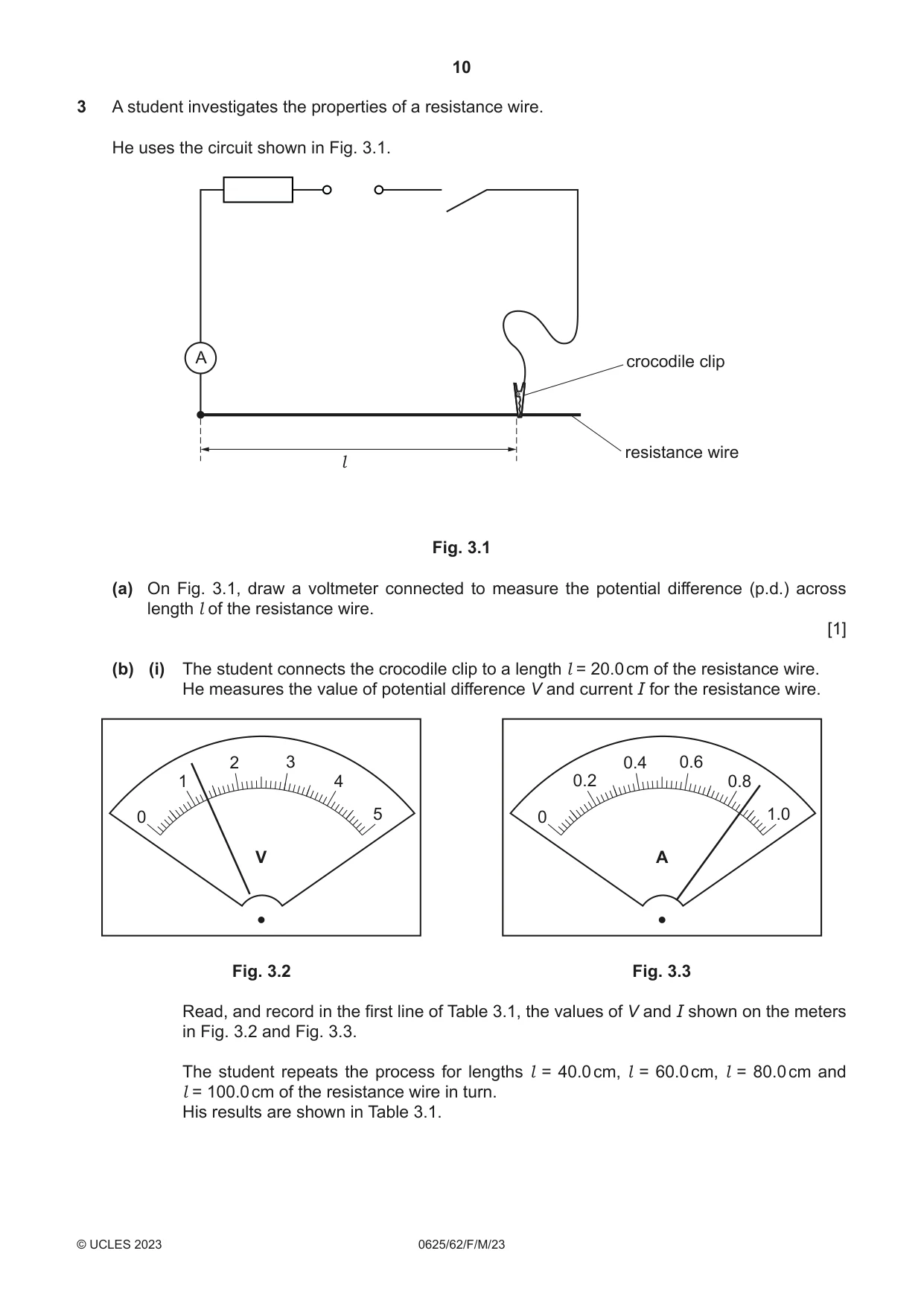 Cambridge IGCSE Physics 0625 2023 Feb/March Paper 6 · Variant 2 question paper, page 10 of 16