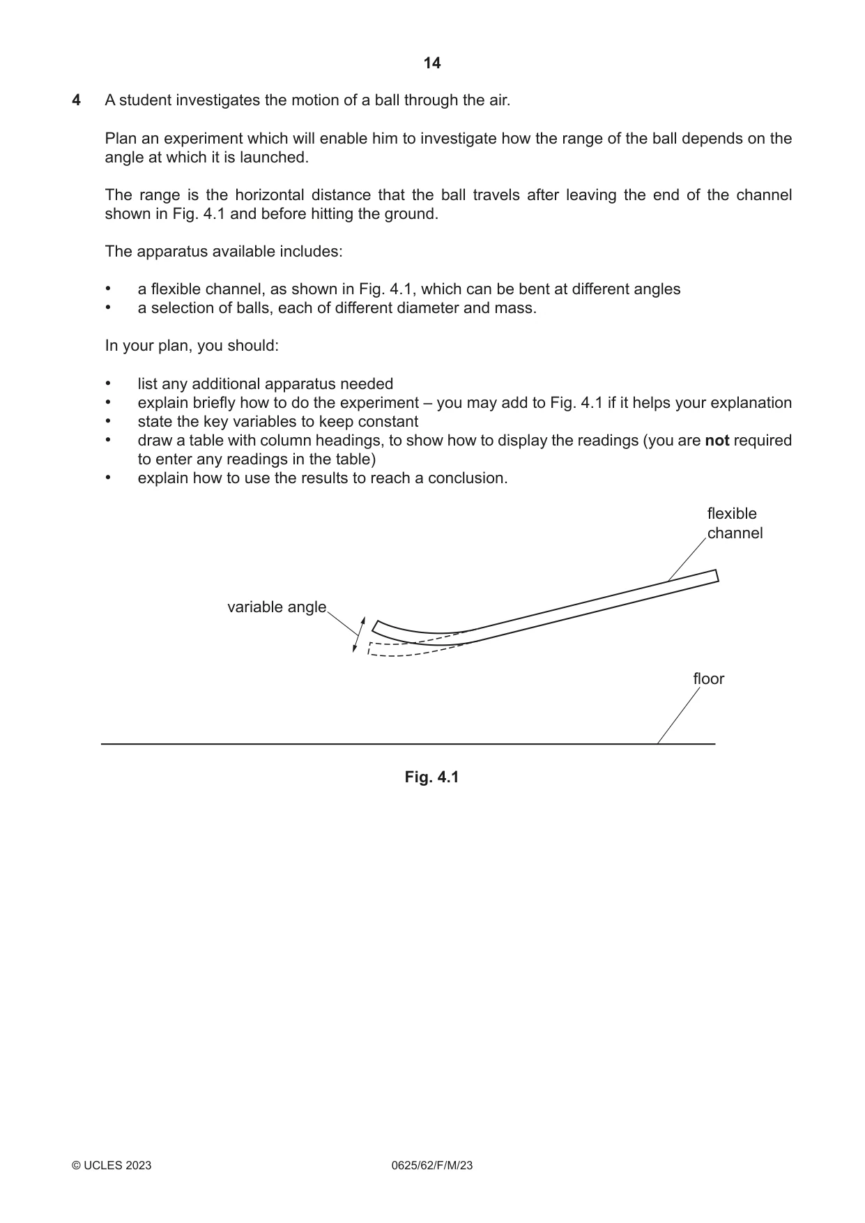 Cambridge IGCSE Physics 0625 2023 Feb/March Paper 6 · Variant 2 question paper, page 14 of 16