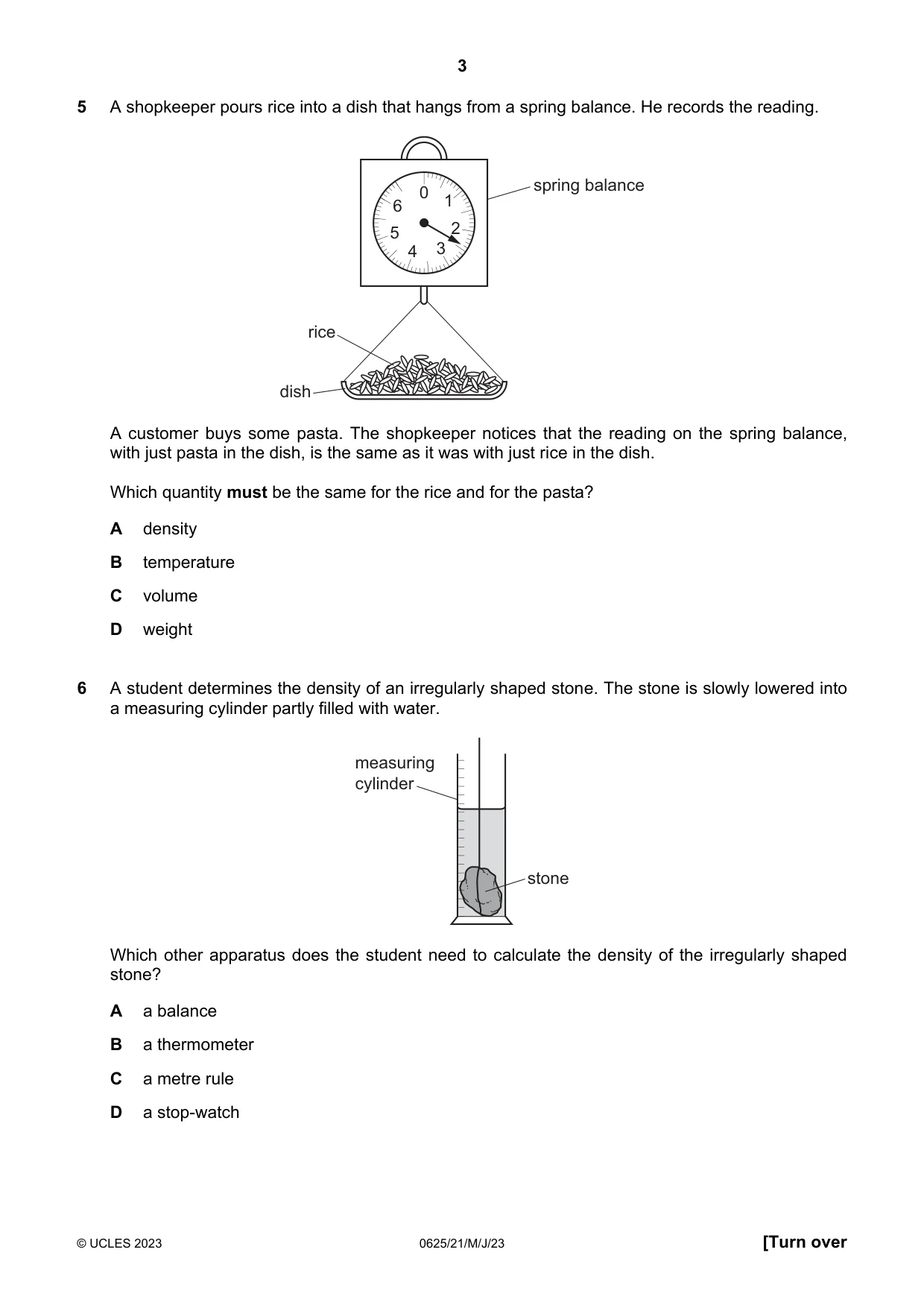 Cambridge IGCSE Physics 0625 2023 May/June Paper 2 · Variant 1 question paper, page 3 of 16