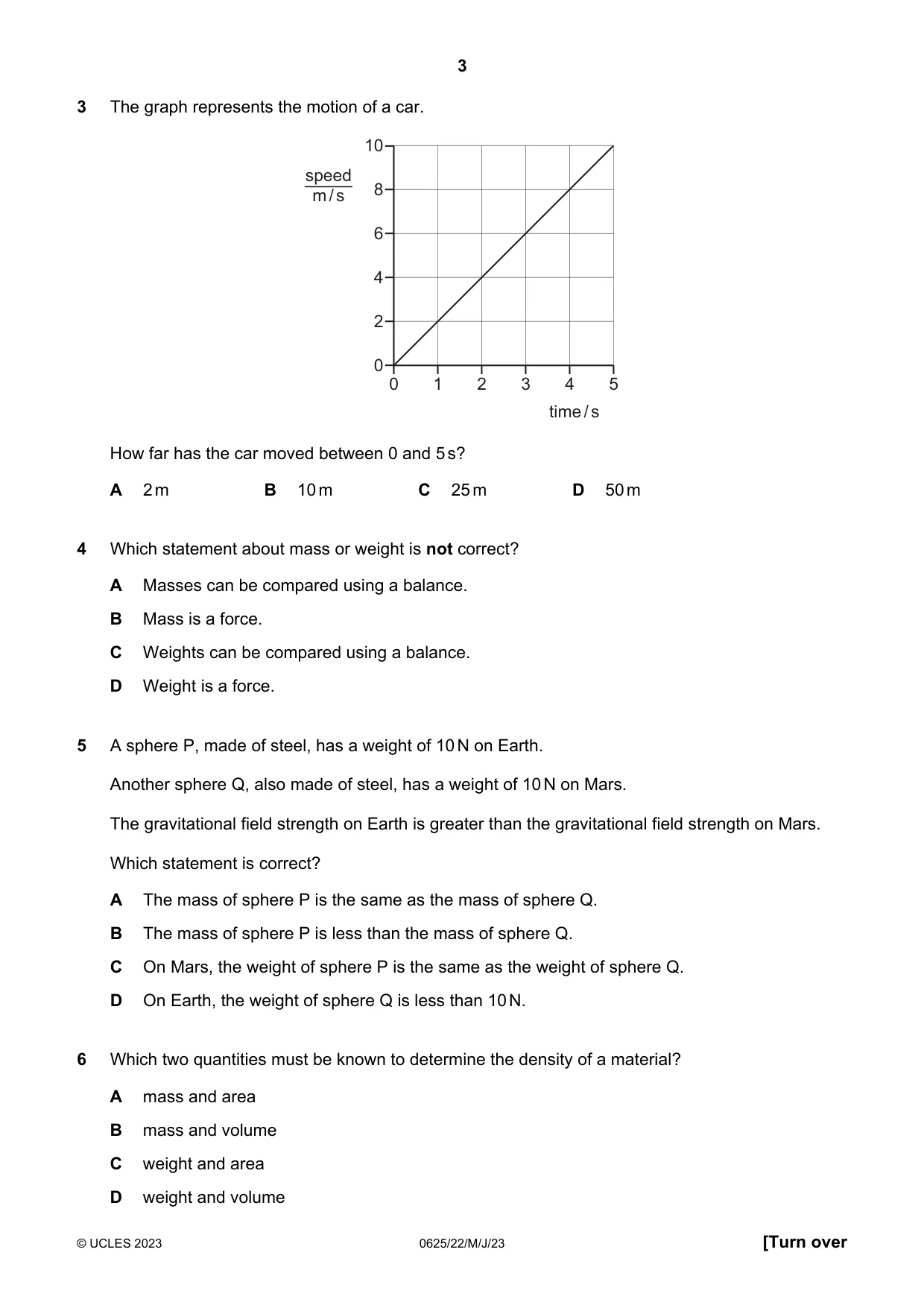 Cambridge IGCSE Physics 0625 2023 May/June Paper 2 · Variant 2 question paper, page 3 of 16