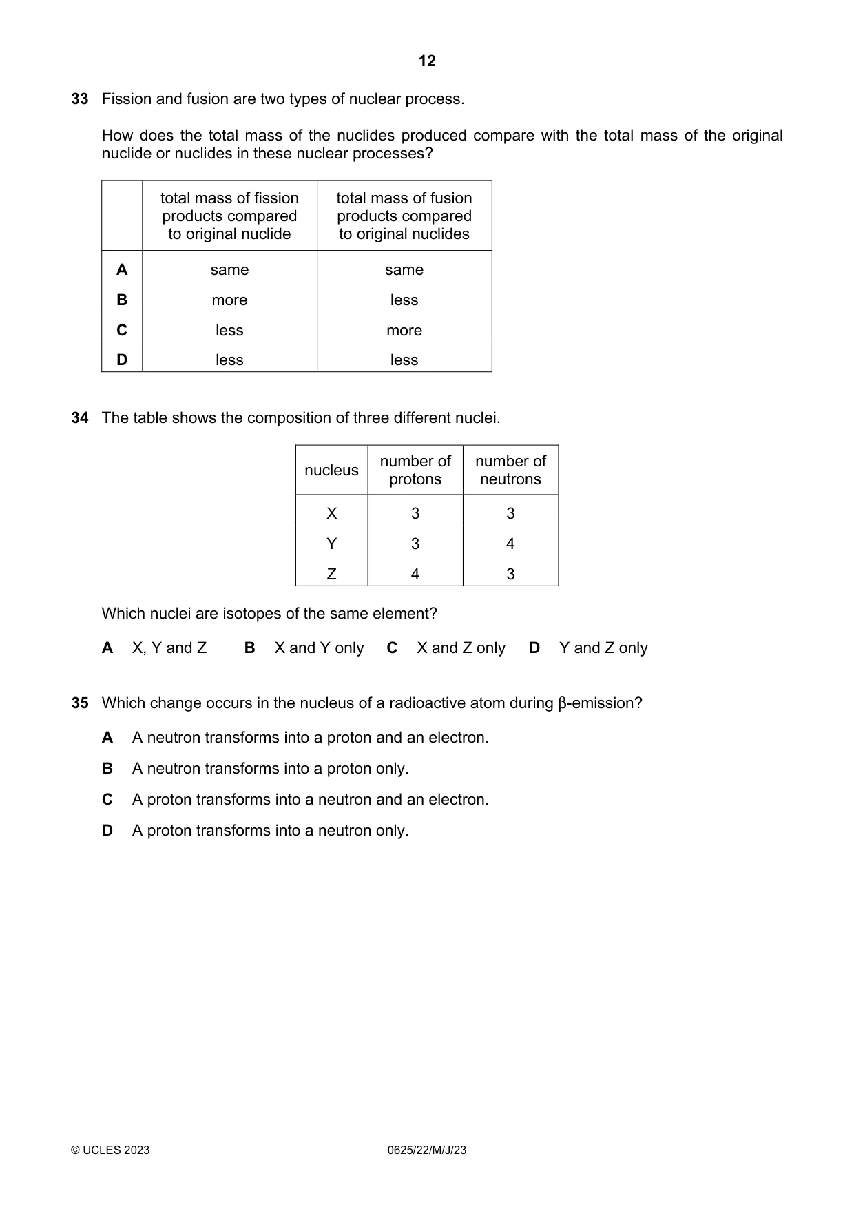 Cambridge IGCSE Physics 0625 2023 May/June Paper 2 · Variant 2 question paper, page 12 of 16