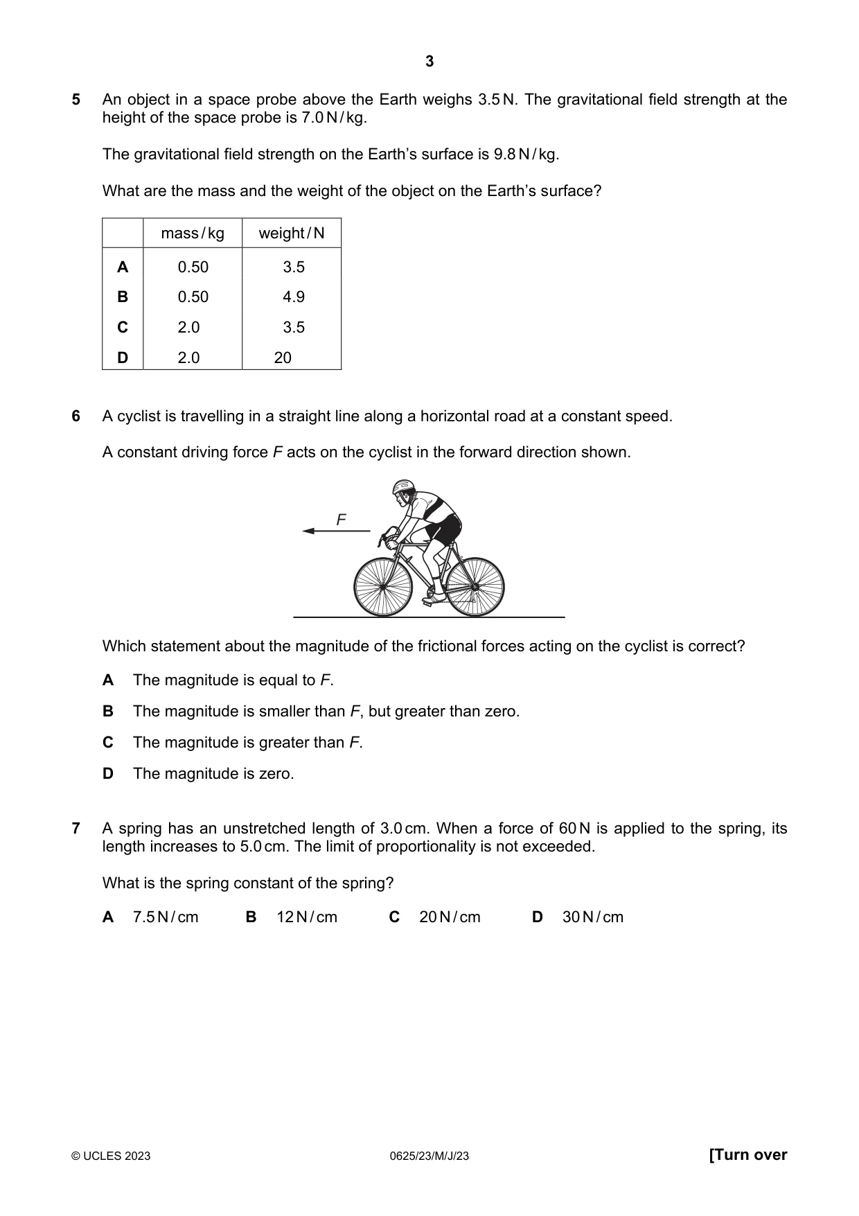 Cambridge IGCSE Physics 0625 2023 May/June Paper 2 · Variant 3 question paper, page 3 of 16