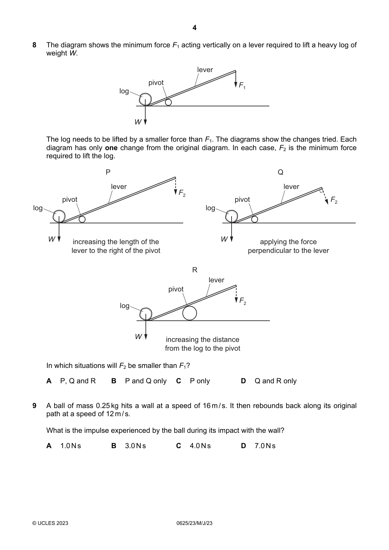 Cambridge IGCSE Physics 0625 2023 May/June Paper 2 · Variant 3 question paper, page 4 of 16