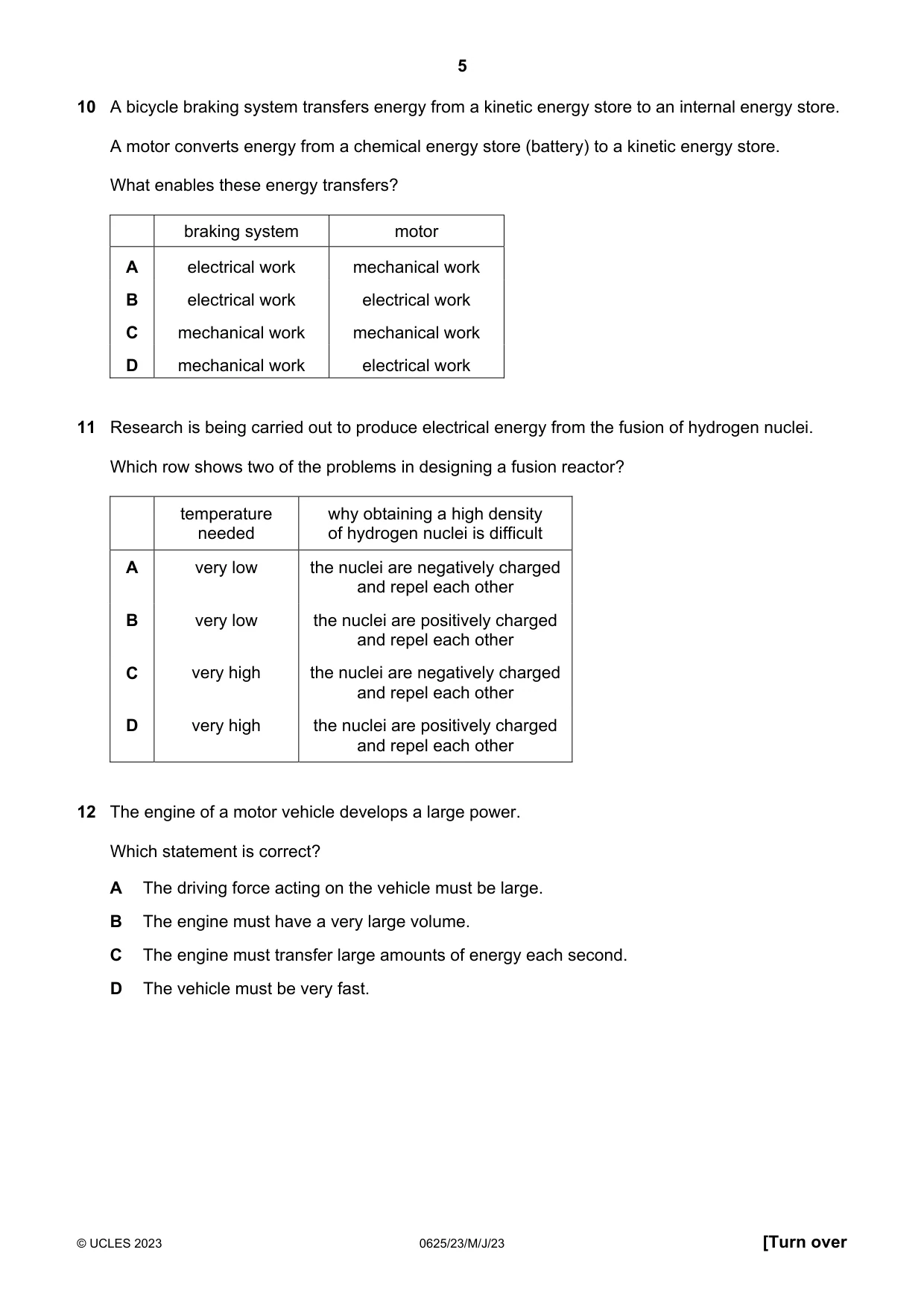 Cambridge IGCSE Physics 0625 2023 May/June Paper 2 · Variant 3 question paper, page 5 of 16